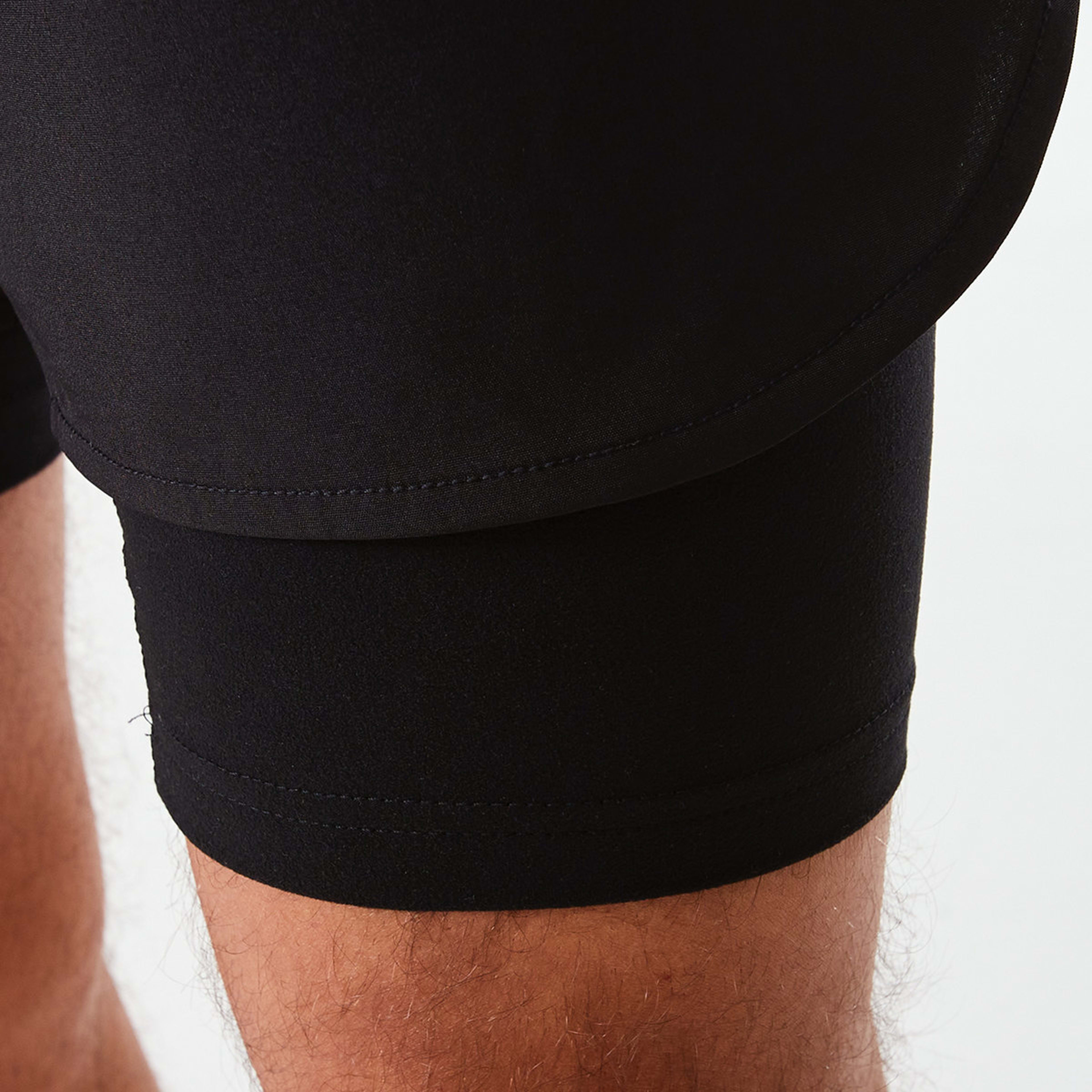 5 Active Mens Dual Layer Shorts Black, 5 of 7