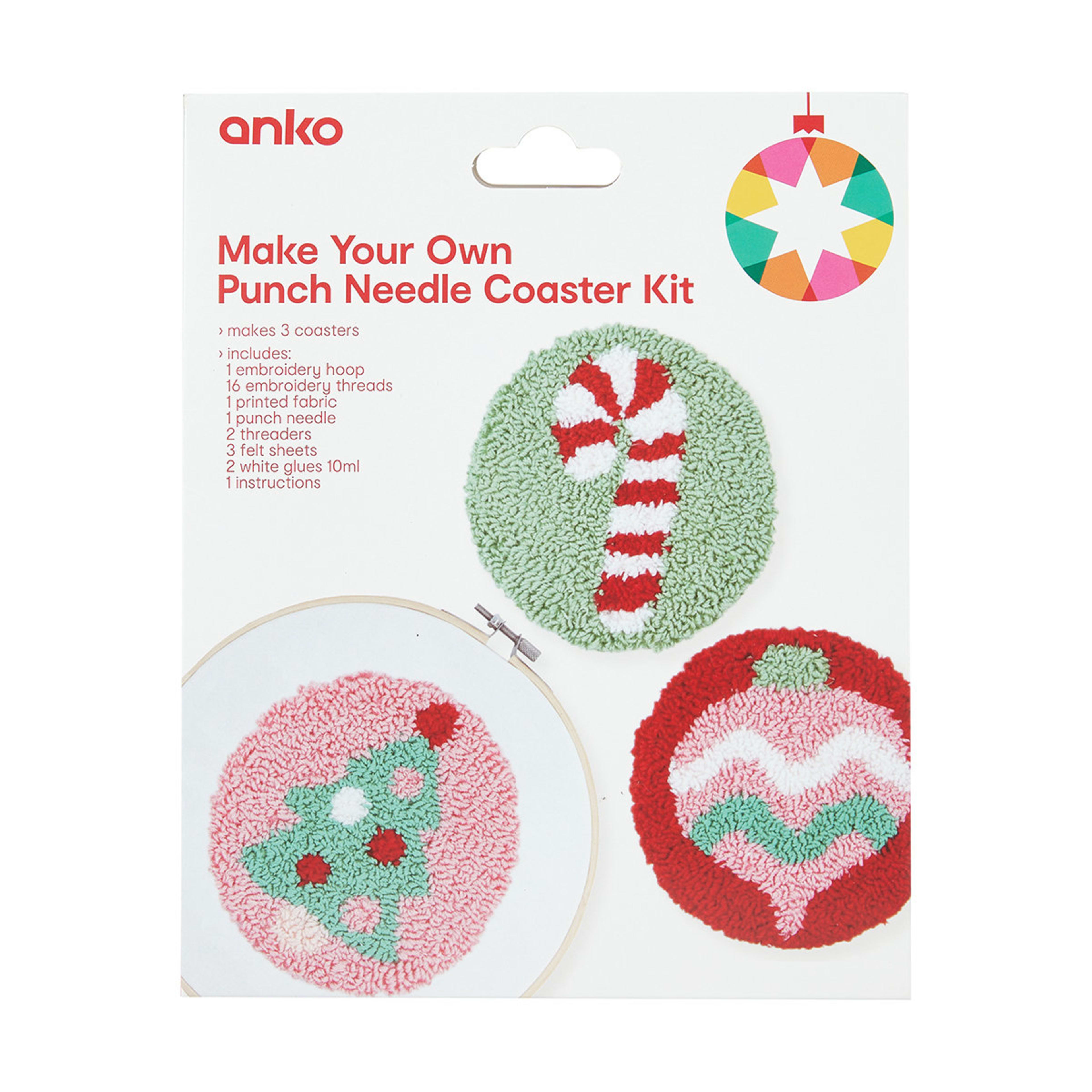 Make Your Own Punch Needle Coaster Kit Kmart