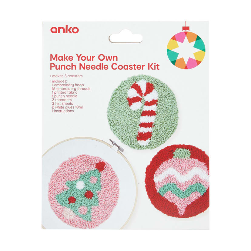 Make Your Own Punch Needle Coaster Kit Kmart