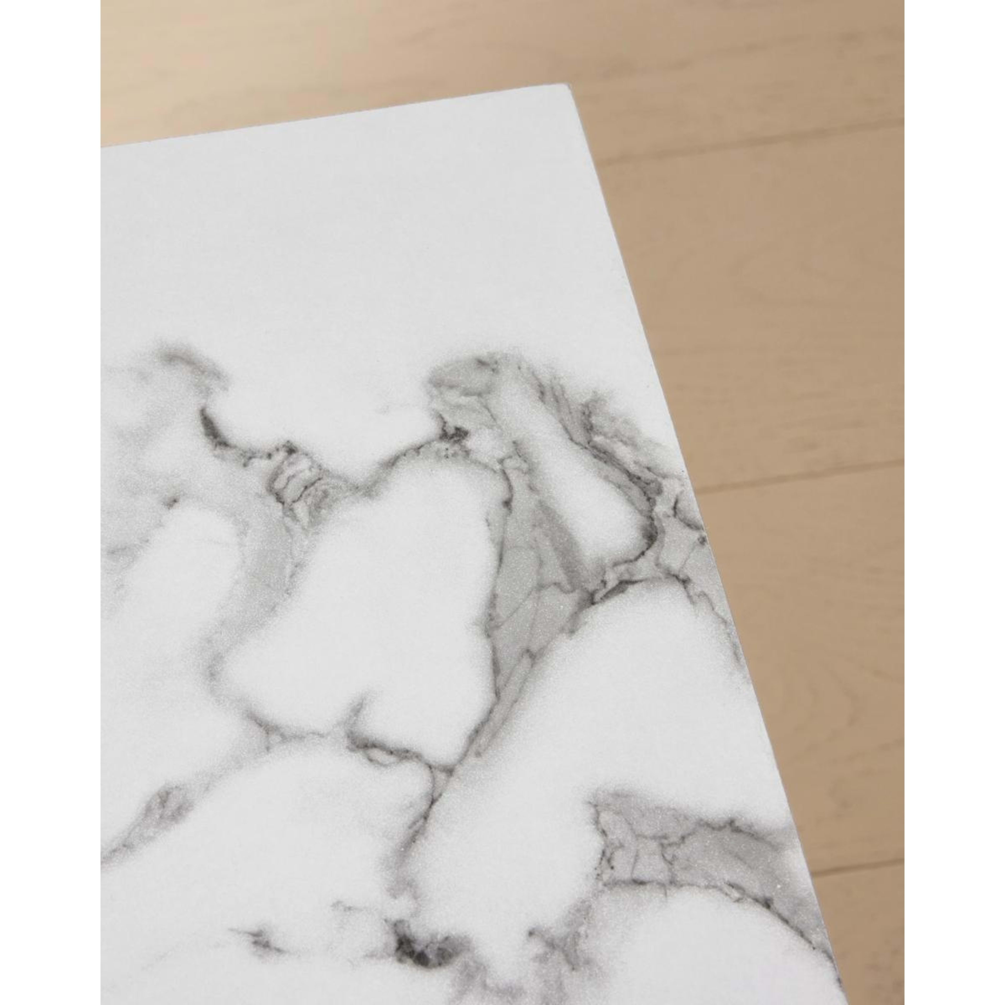 3 White Marble Look Side Table, 3 of 5