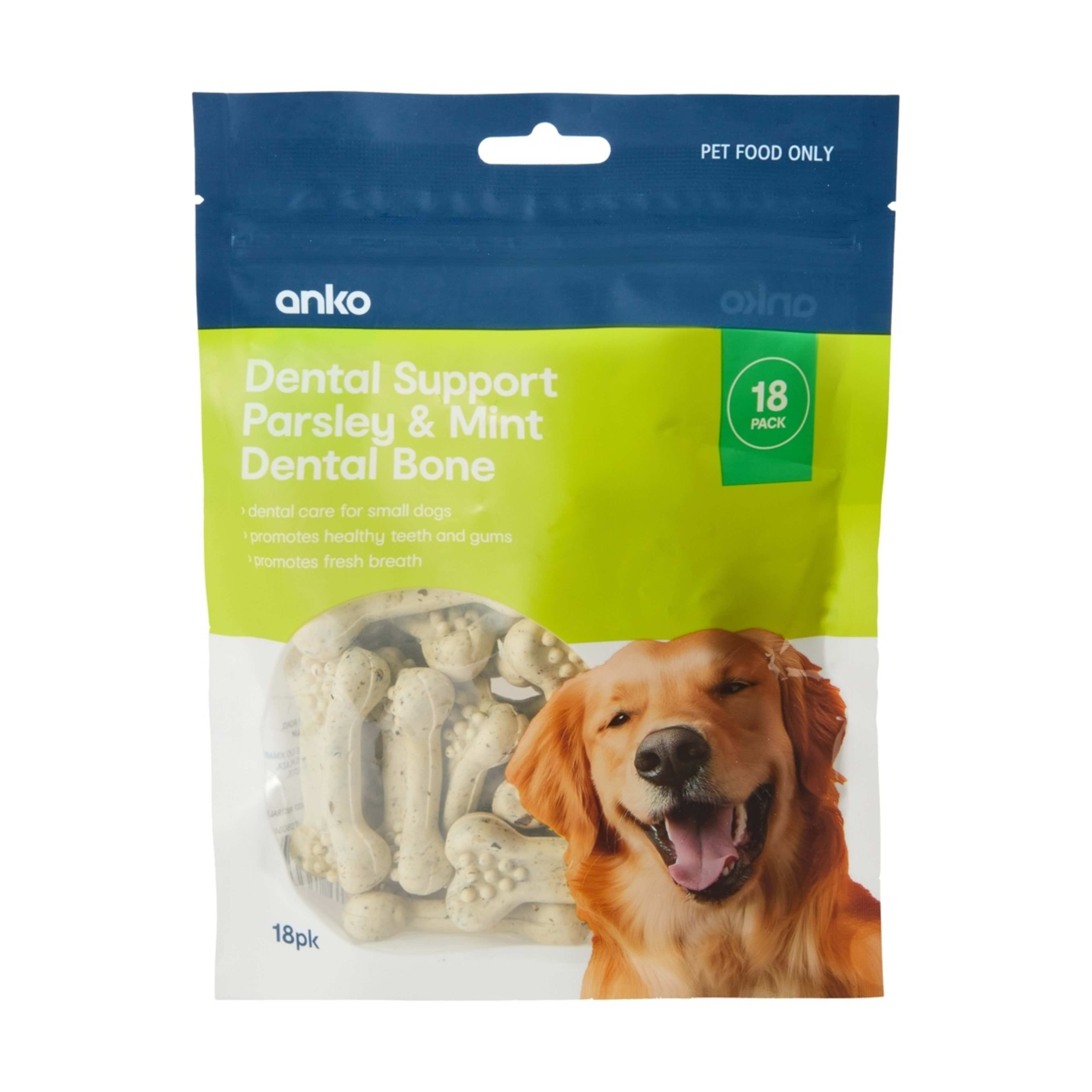 1 18 Pack Pet Treat Dental Bones Parsley and Mint