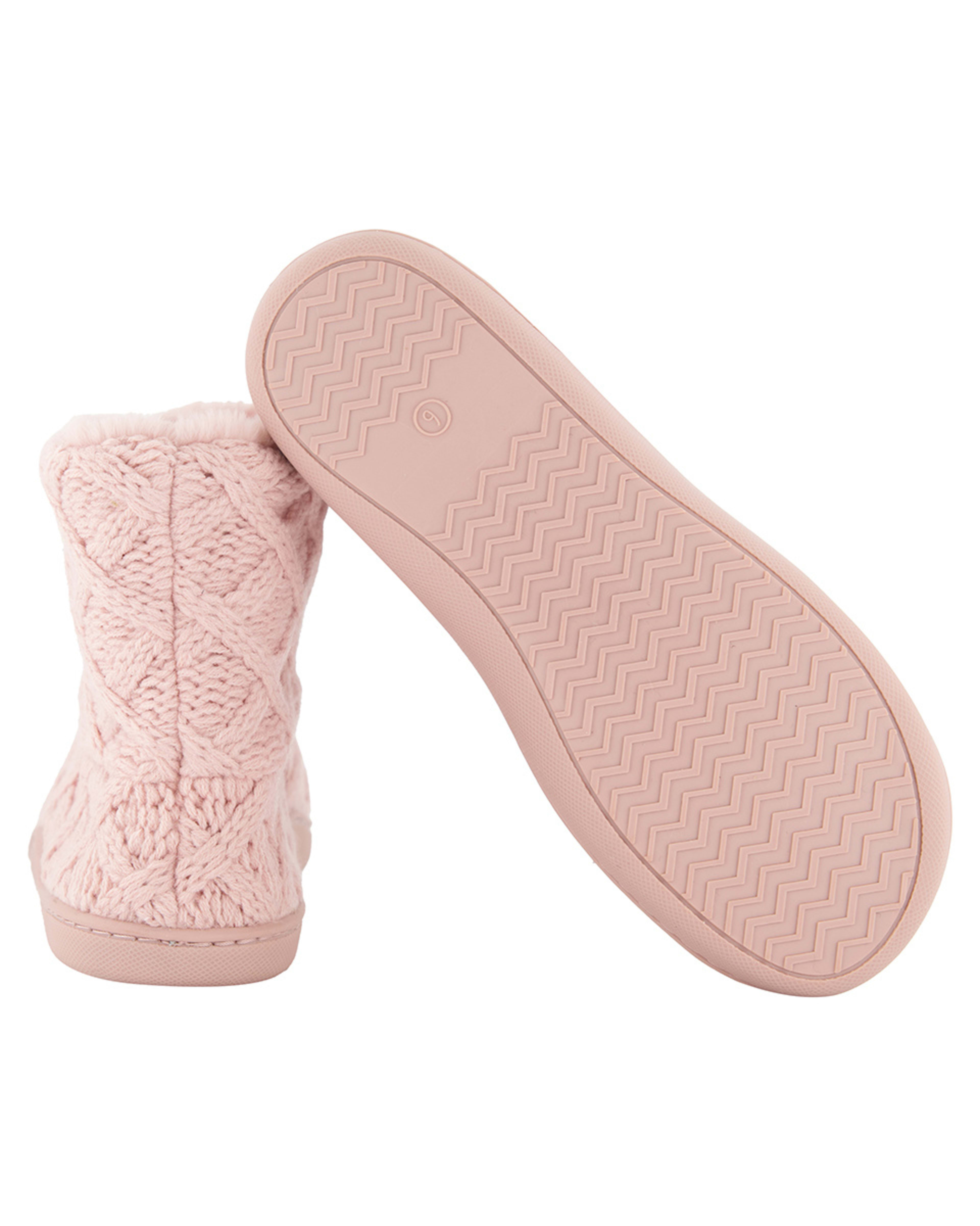 Cable Knit Hard Outsole Slipper Boots Kmart