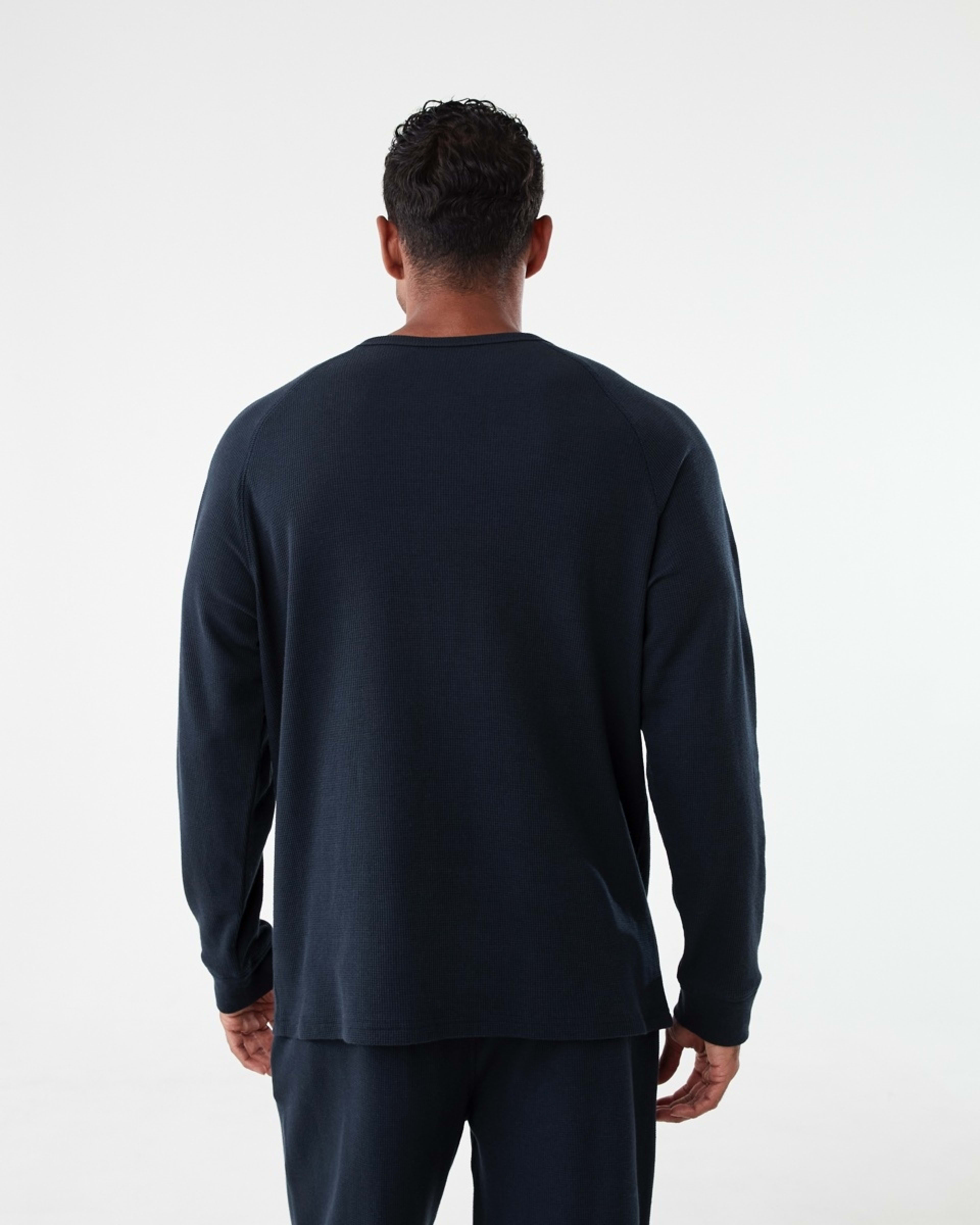 3 Waffle Henley Top Sky Cptn, 3 of 6