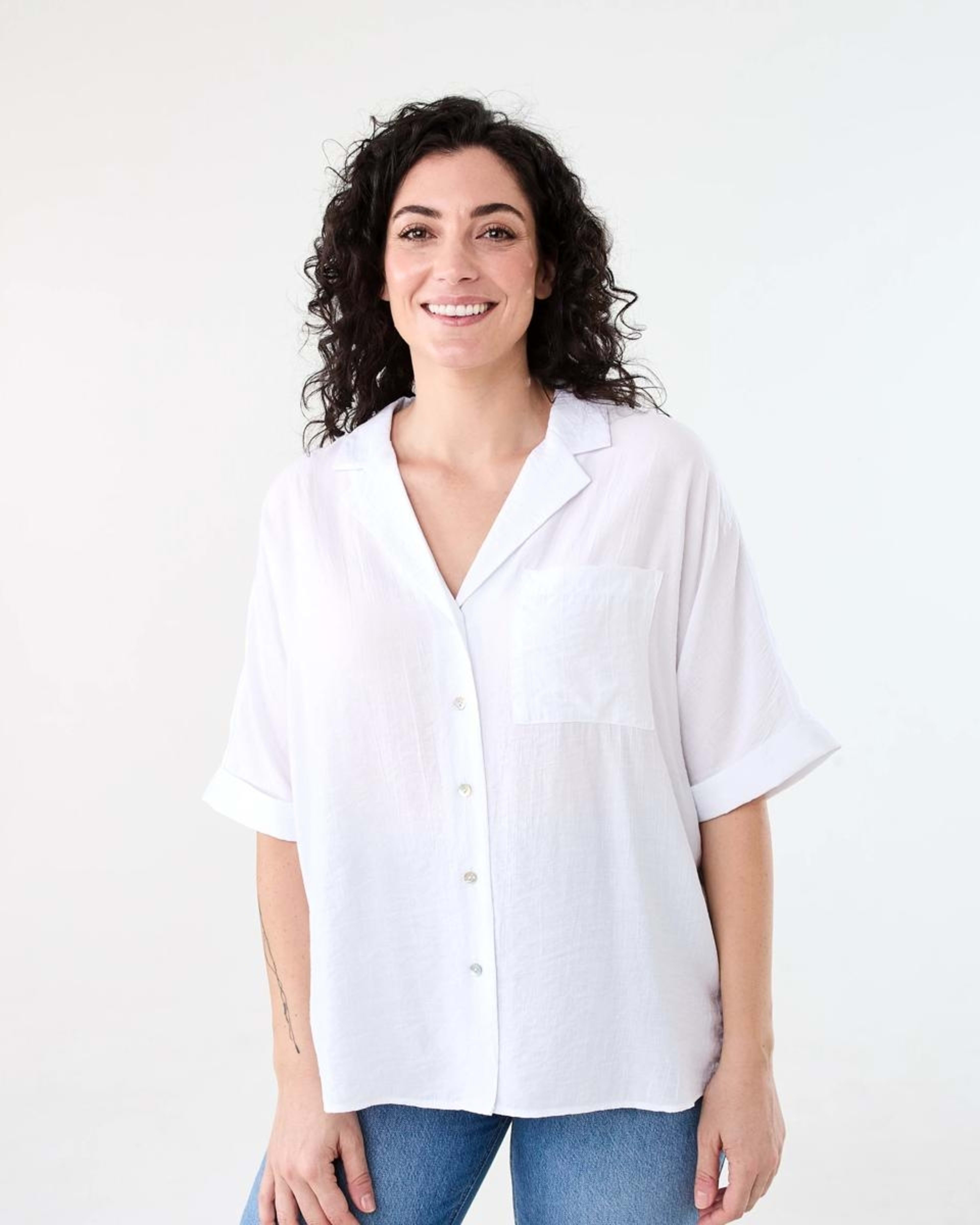 1 Short Sleeve Dolman Shirt WHITE, 1 of 7
