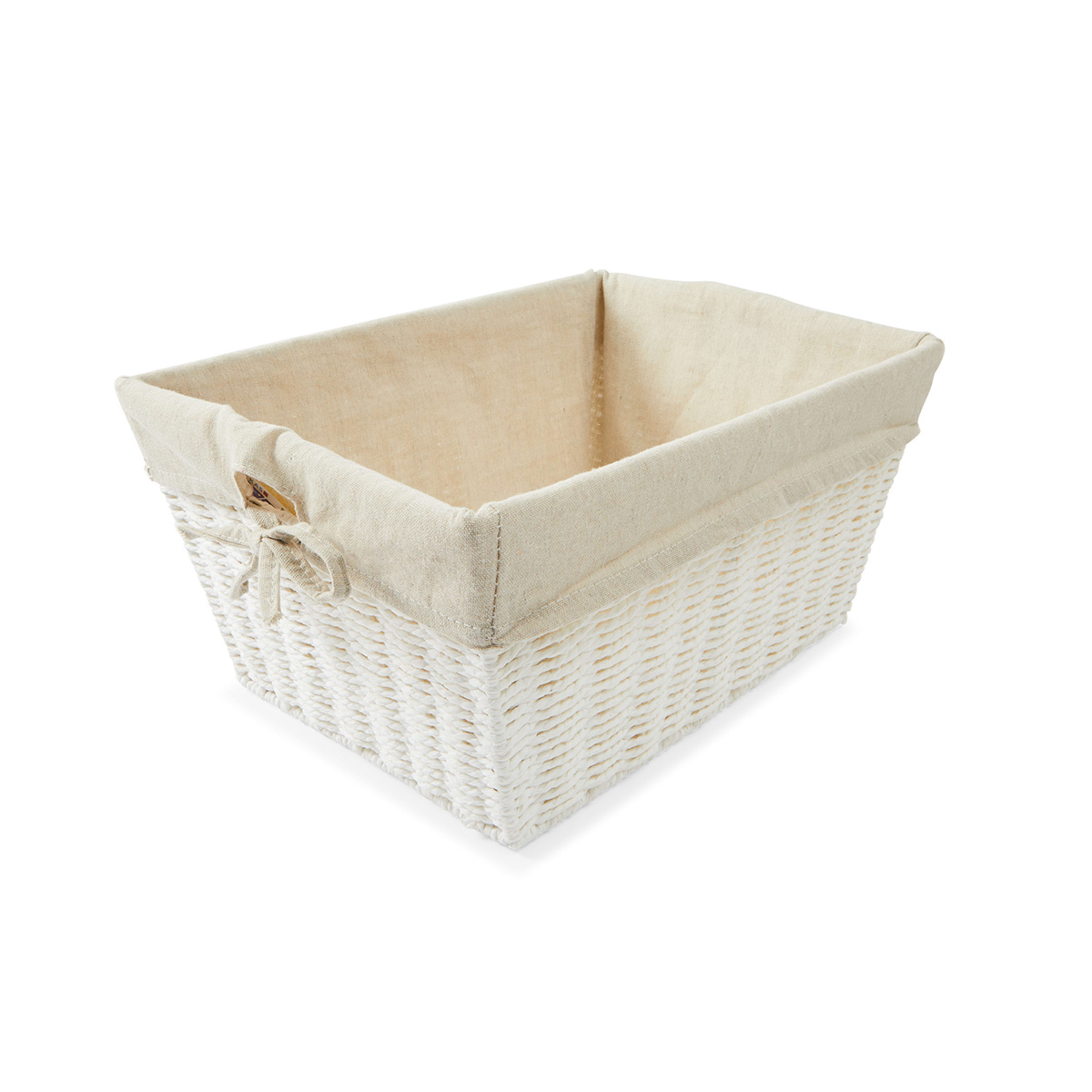 4 Square Paper Rope Basket with Liner - White, 4 of 8