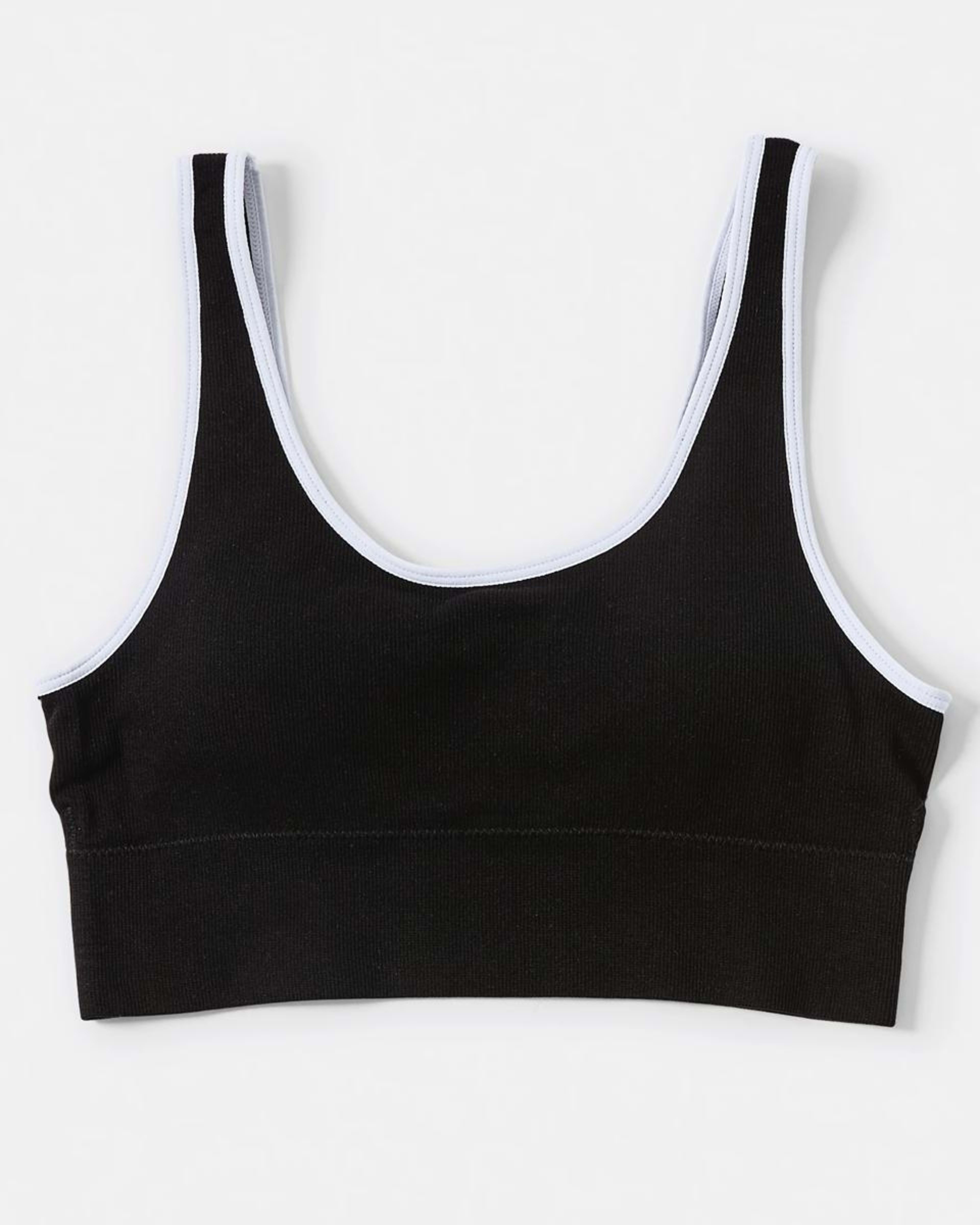2 2 Pack Wirefree Seamfree Trim Crop Top WHITE, BLACK, 2 of 9