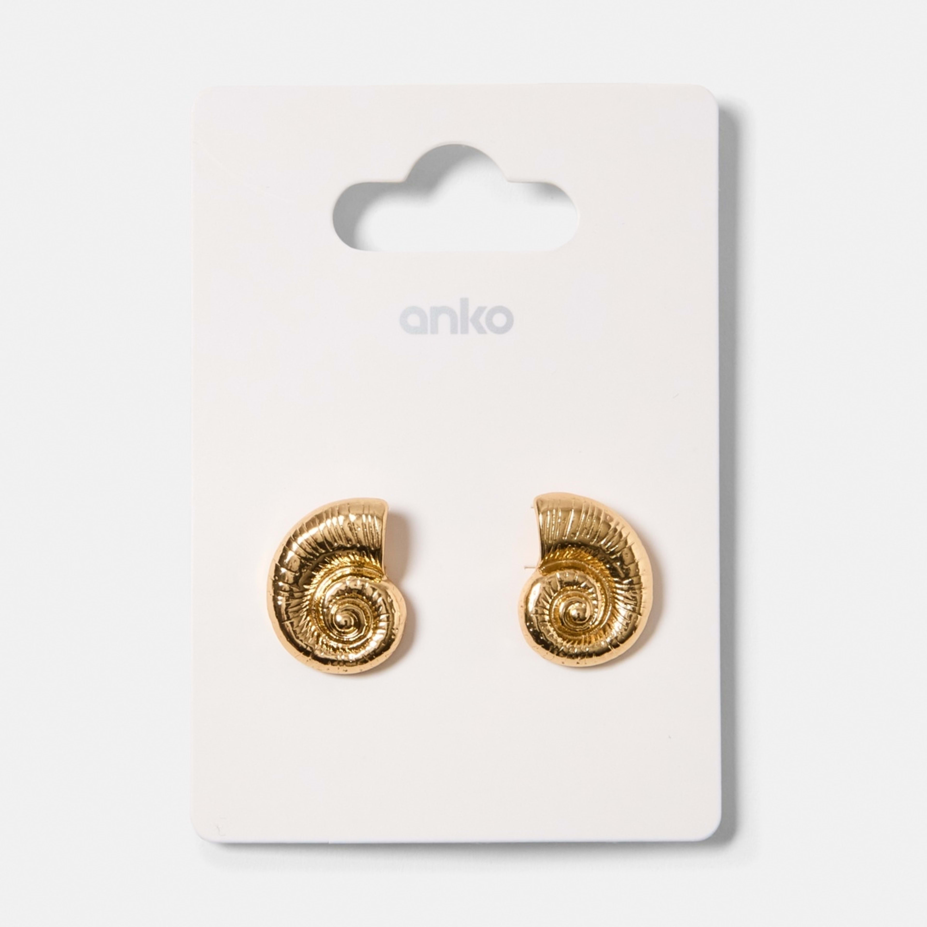 5 Sundial Shell Stud Earrings - Gold Tone, 5 of 5