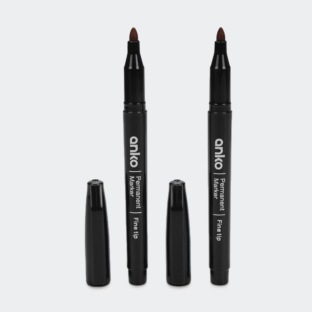 2 Pack Permanent Markers Black Kmart
