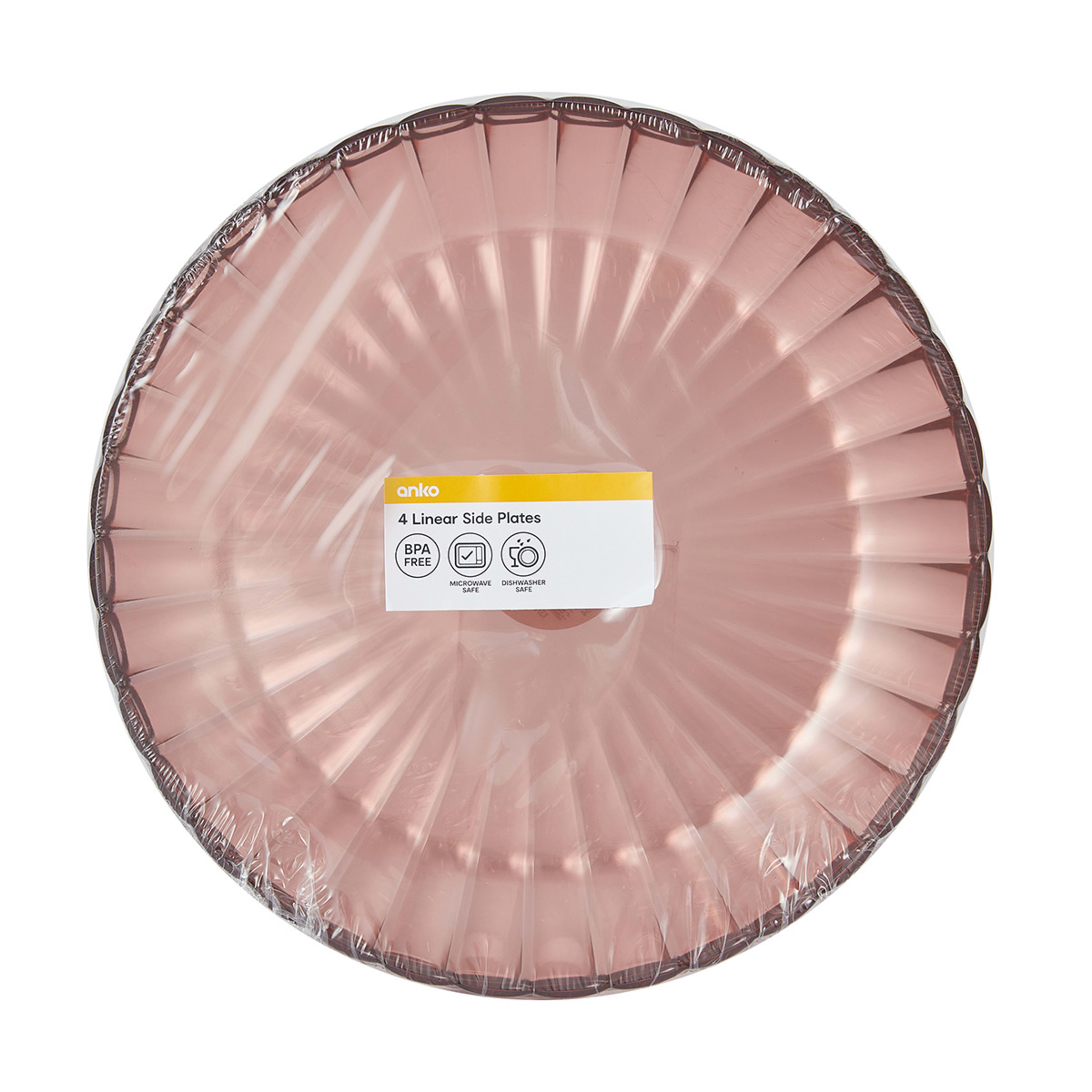 4 Pack Pink Linear Side Plates Kmart