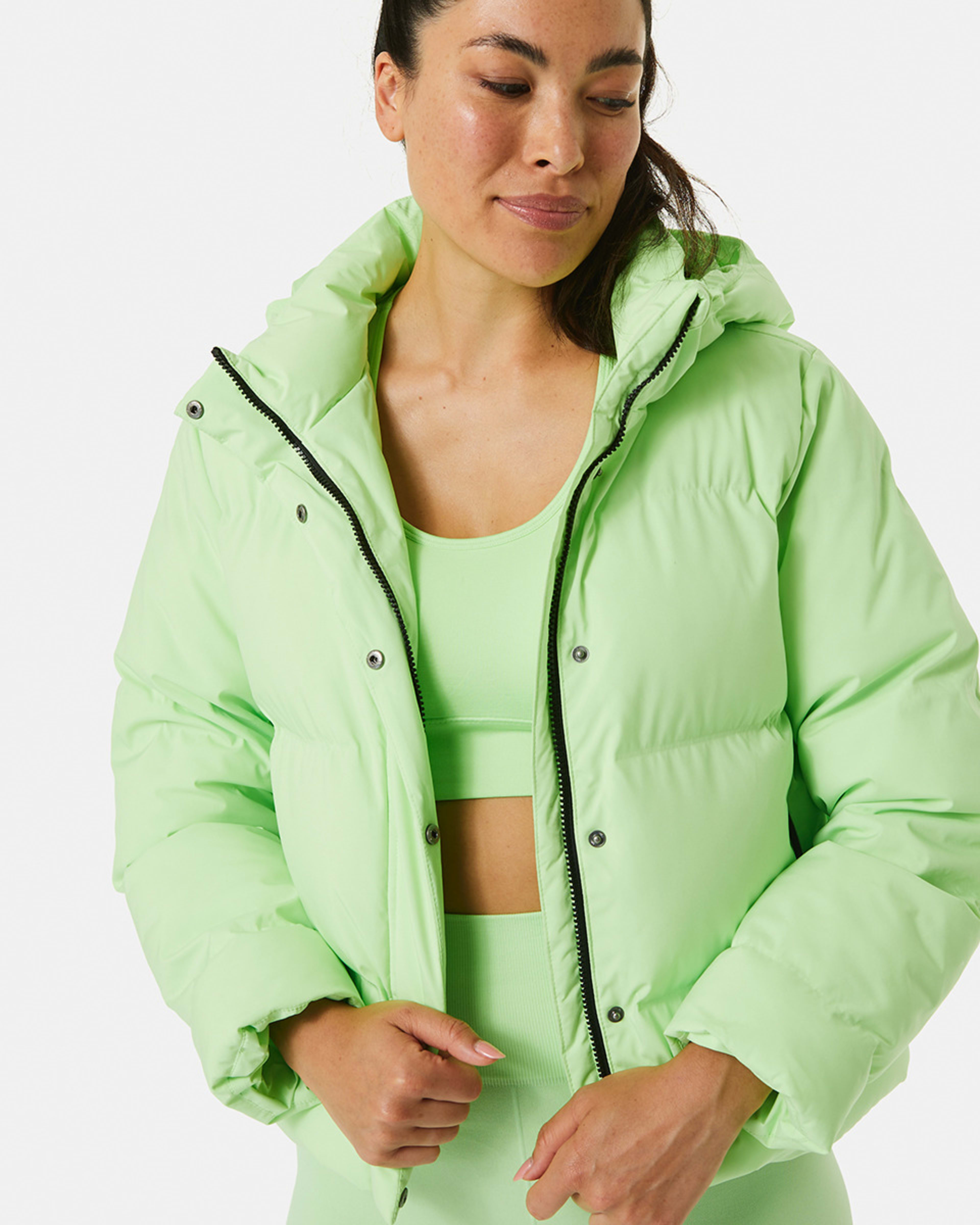 Active Womens Bonded Crop Puffer Jacket Kmart