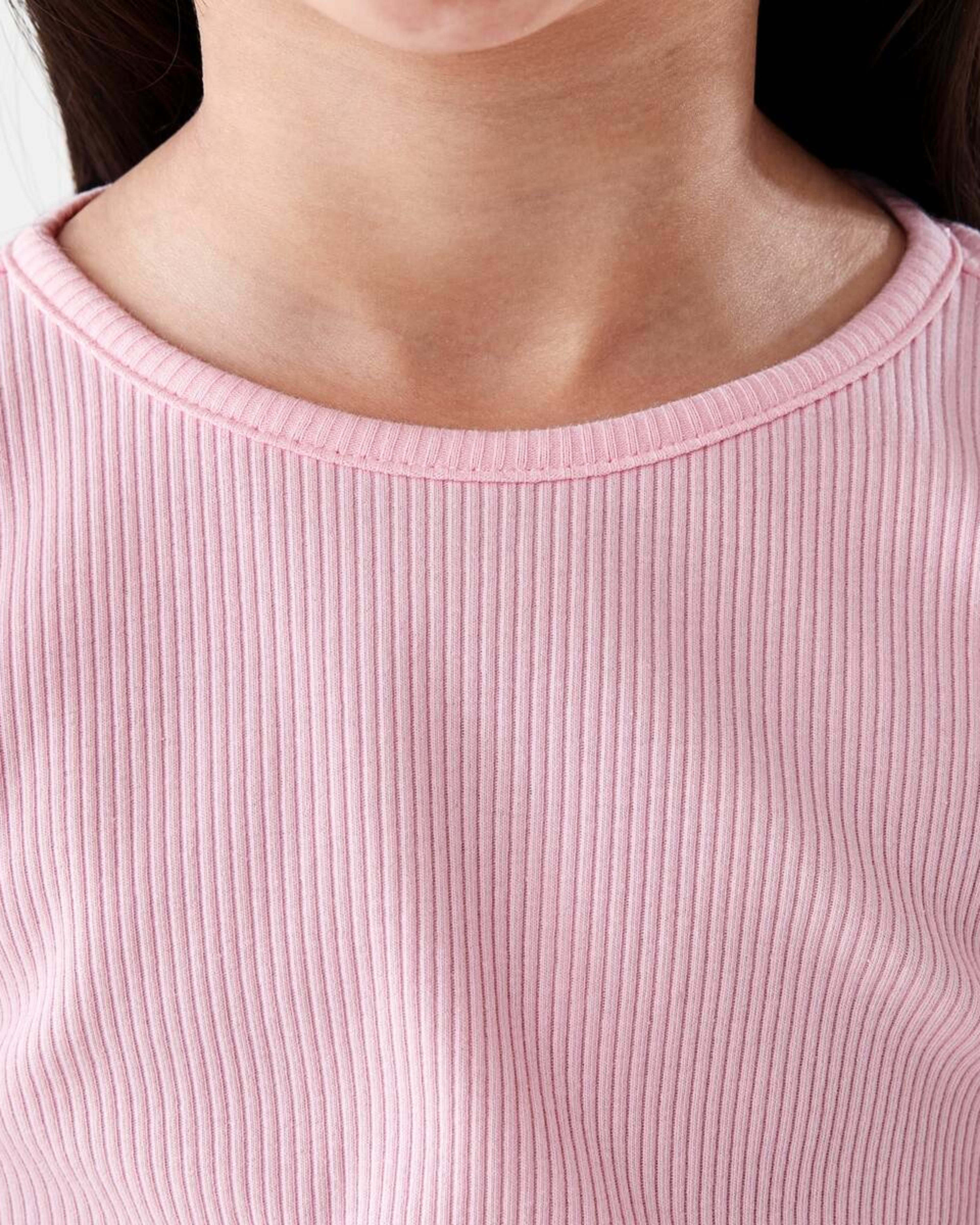 4 Long Sleeve Rib T-shirt Pearl Pink, 4 of 9