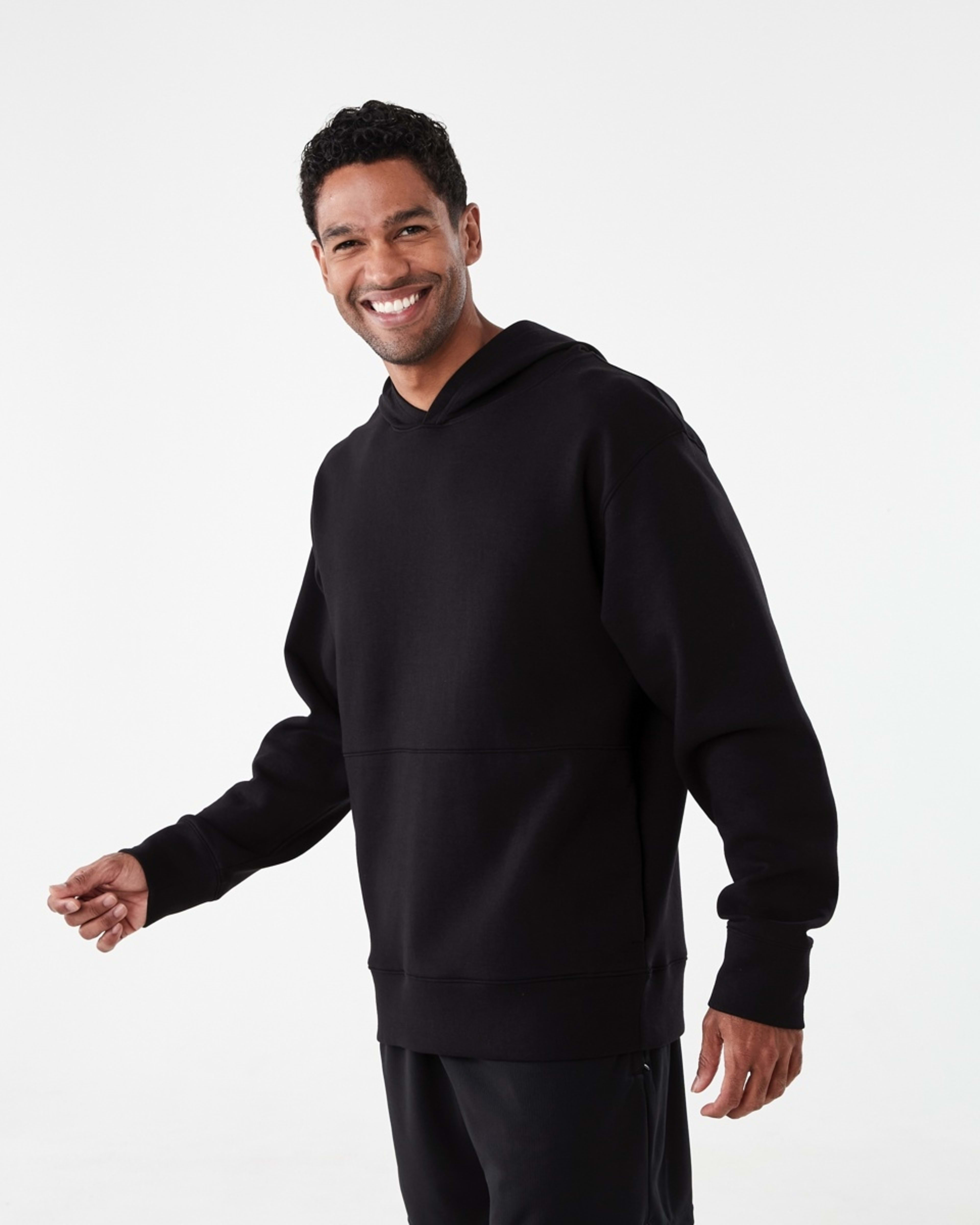 2 Active Mens Relaxed Scuba Hoodie BLACK, 2 of 5