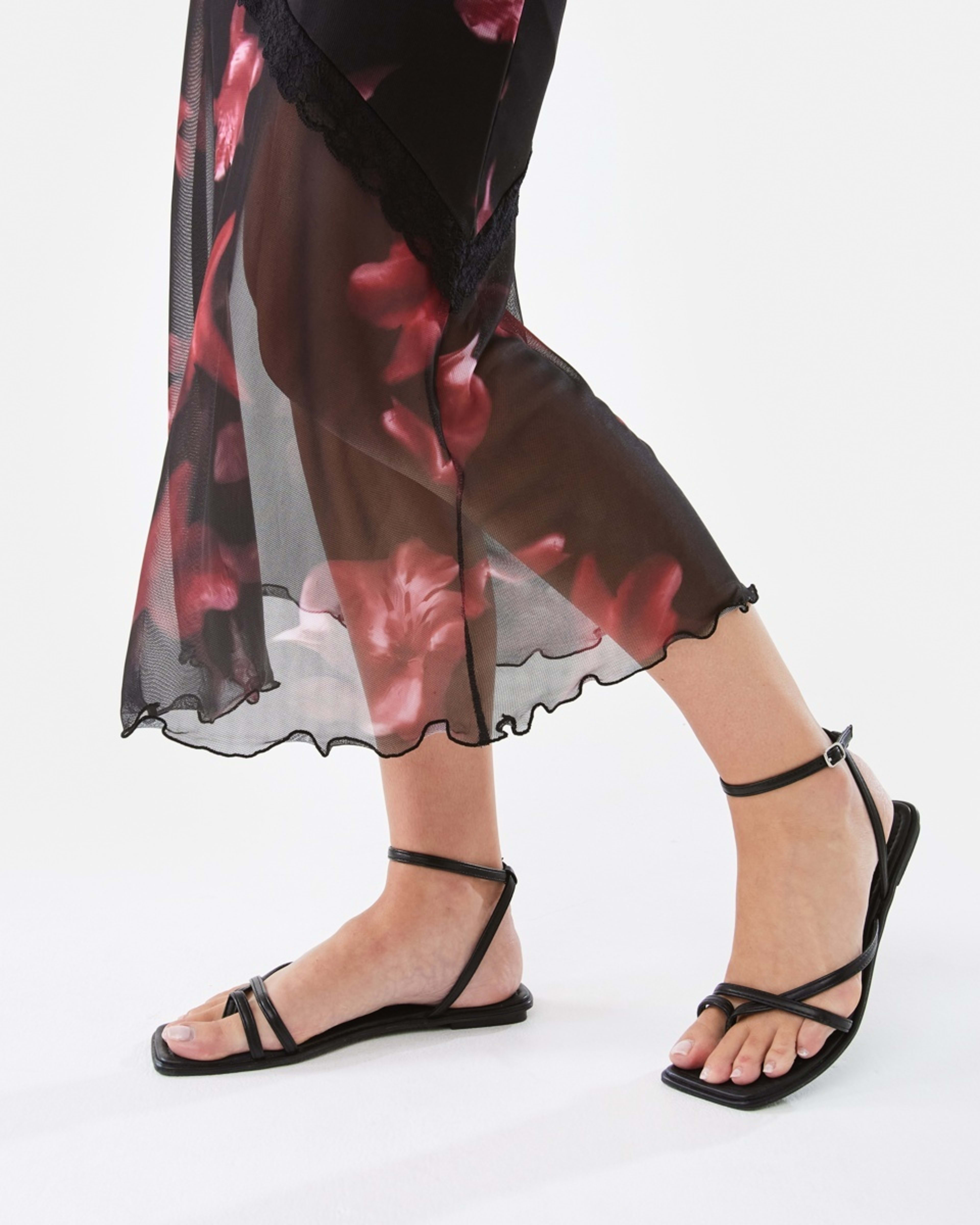 8 Sleeveless Asymmetric Mesh Maxi Dress Abst Flrl, 8 of 10