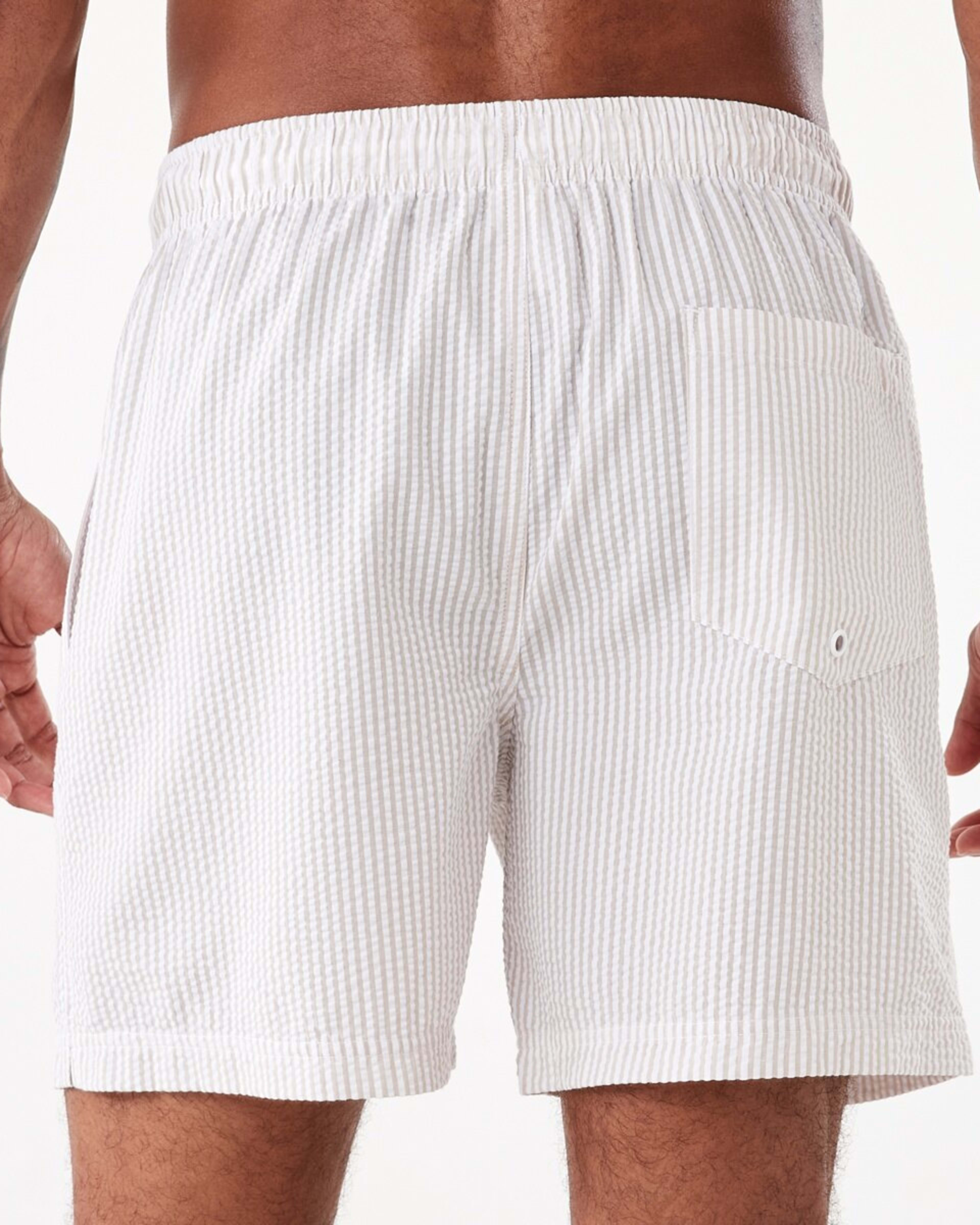 3 Seersucker Boardshorts Beige Stripe, 3 of 7
