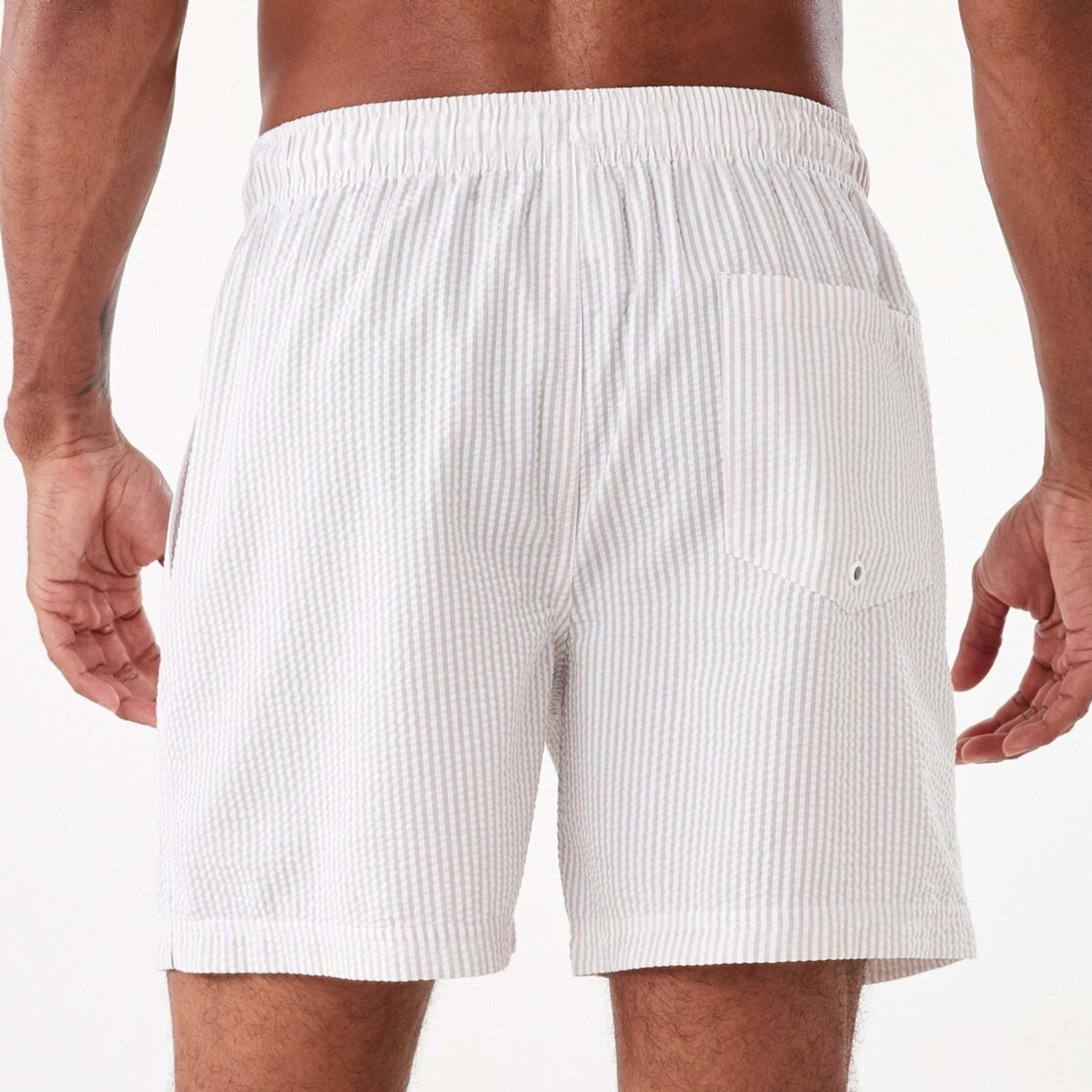 3 Seersucker Boardshorts Beige Stripe, 3 of 7