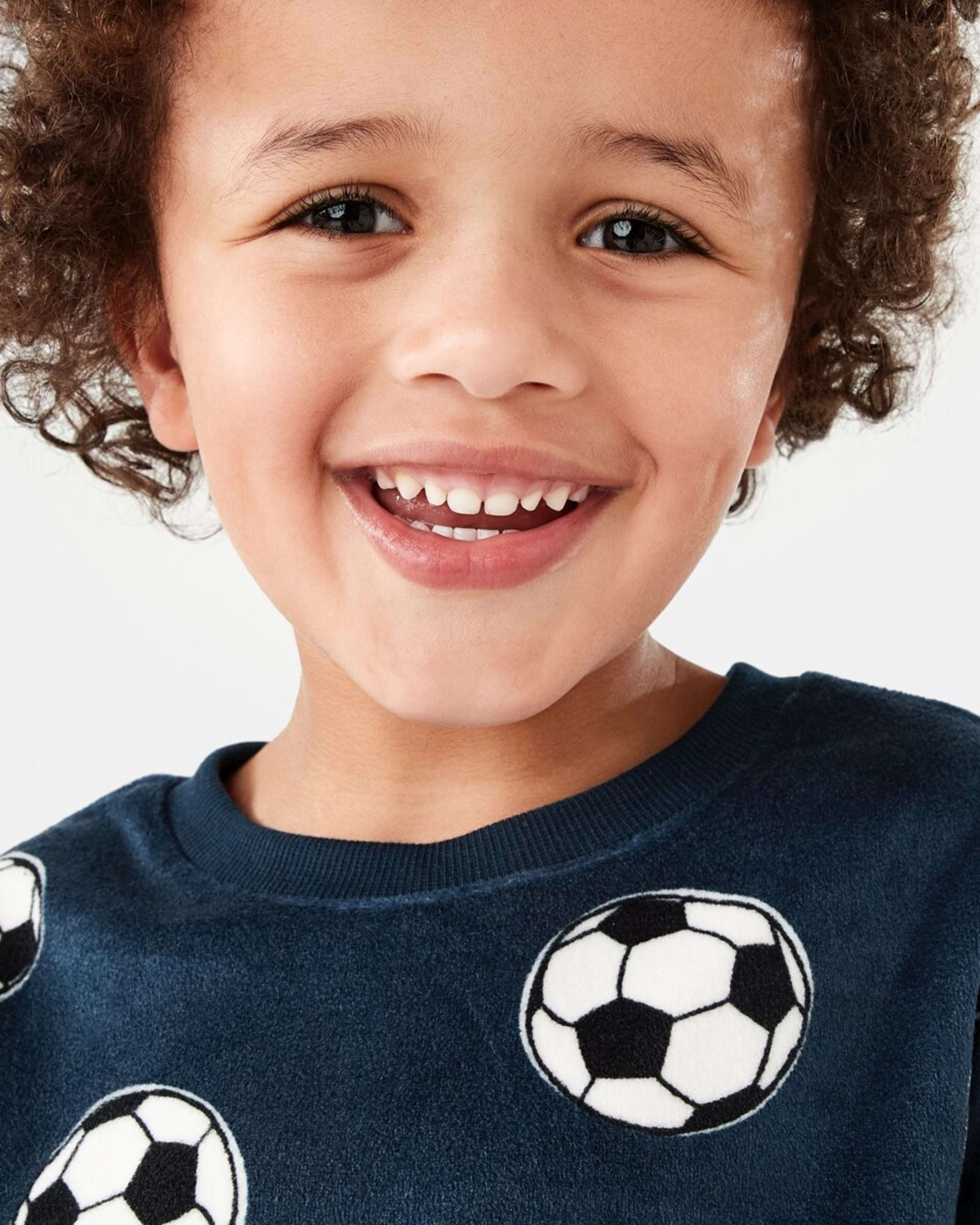 3 Super Soft Pyjama Set Navy Soccer, 3 of 8