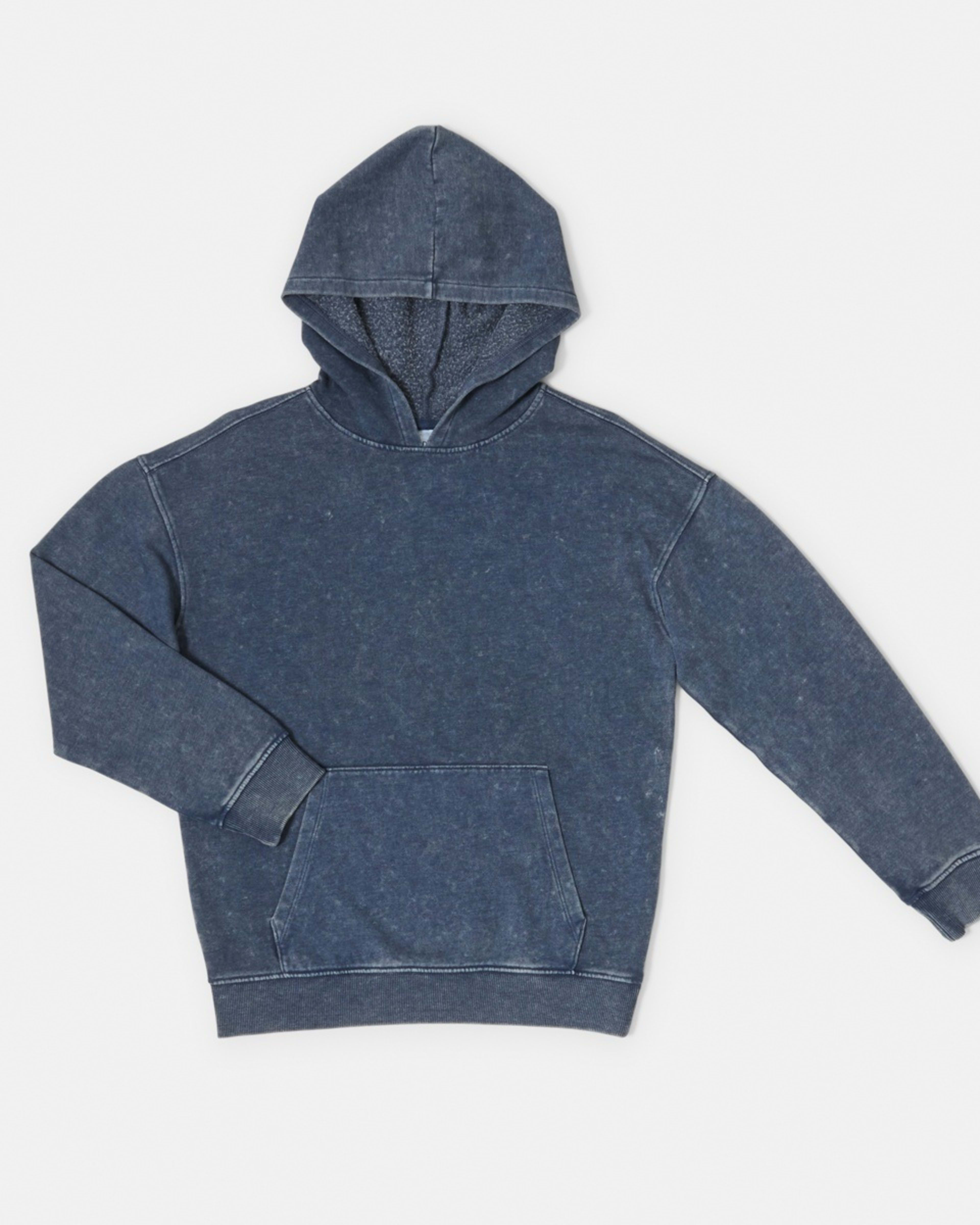 7 Oversized Washed Hoodie with Pocket Wash Blue, 7 of 8