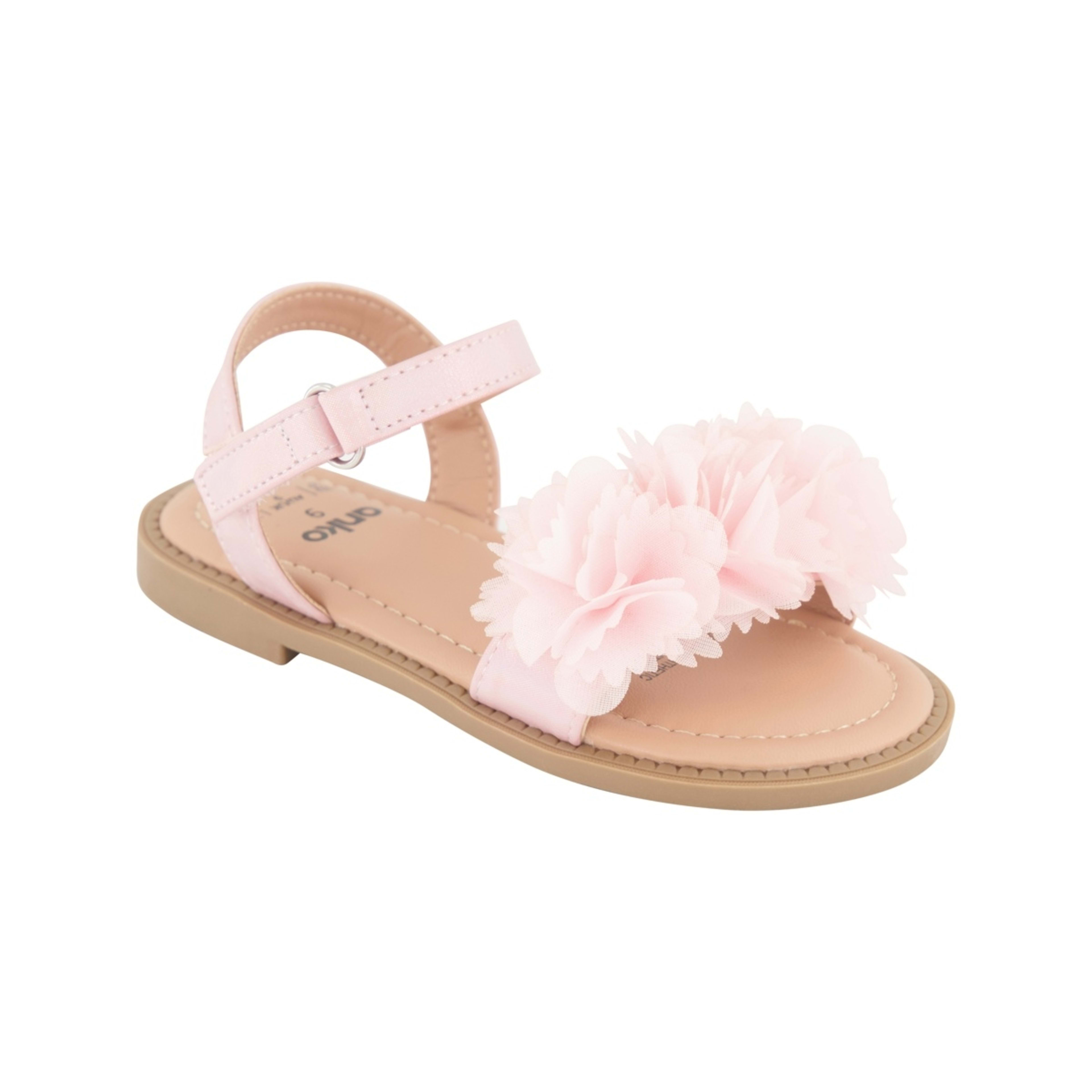 1 Junior Floral Sandals Silver Pink, 1 of 4