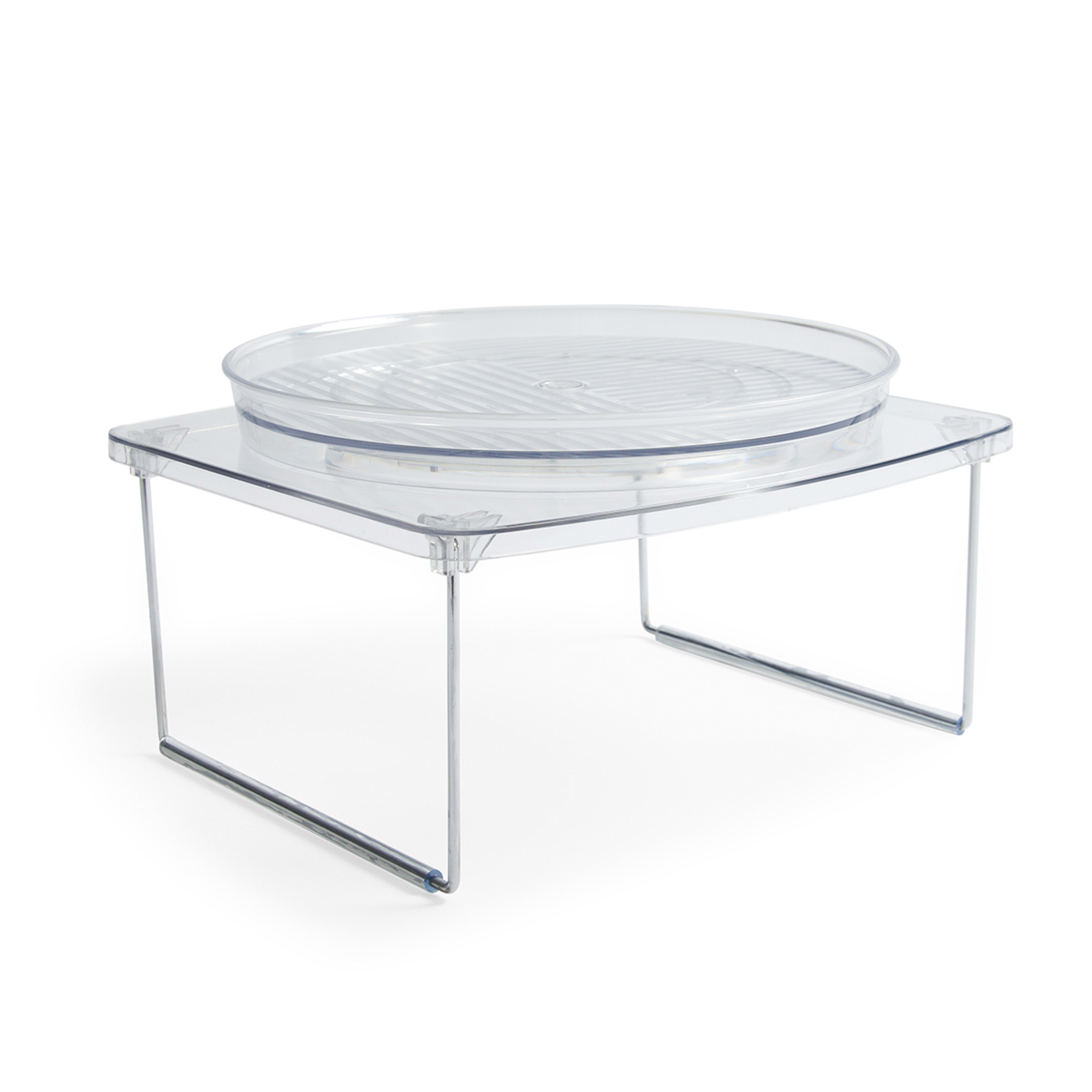 Clear Turntable with Foldable Shelf Kmart