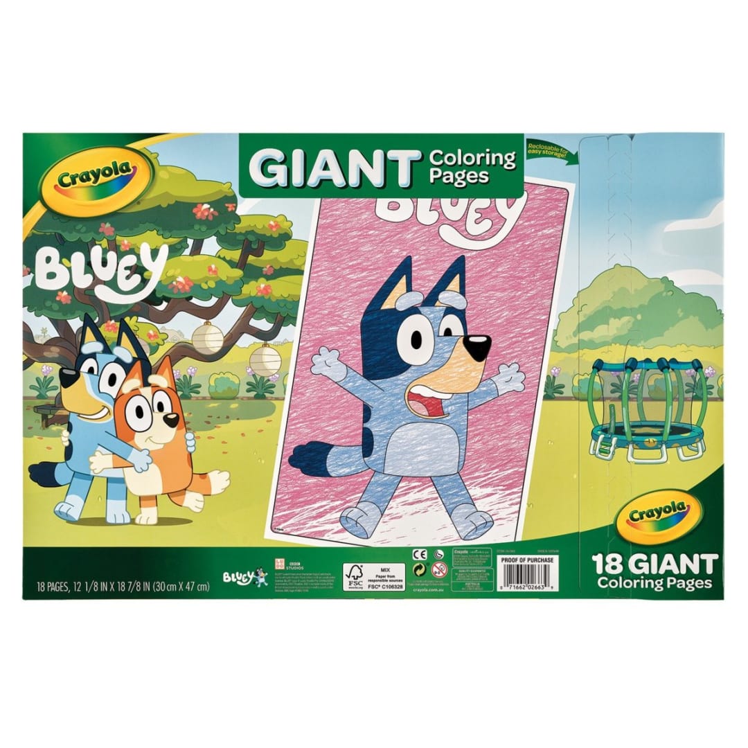 Crayola Bluey 18 Giant Coloring Pages Kmart