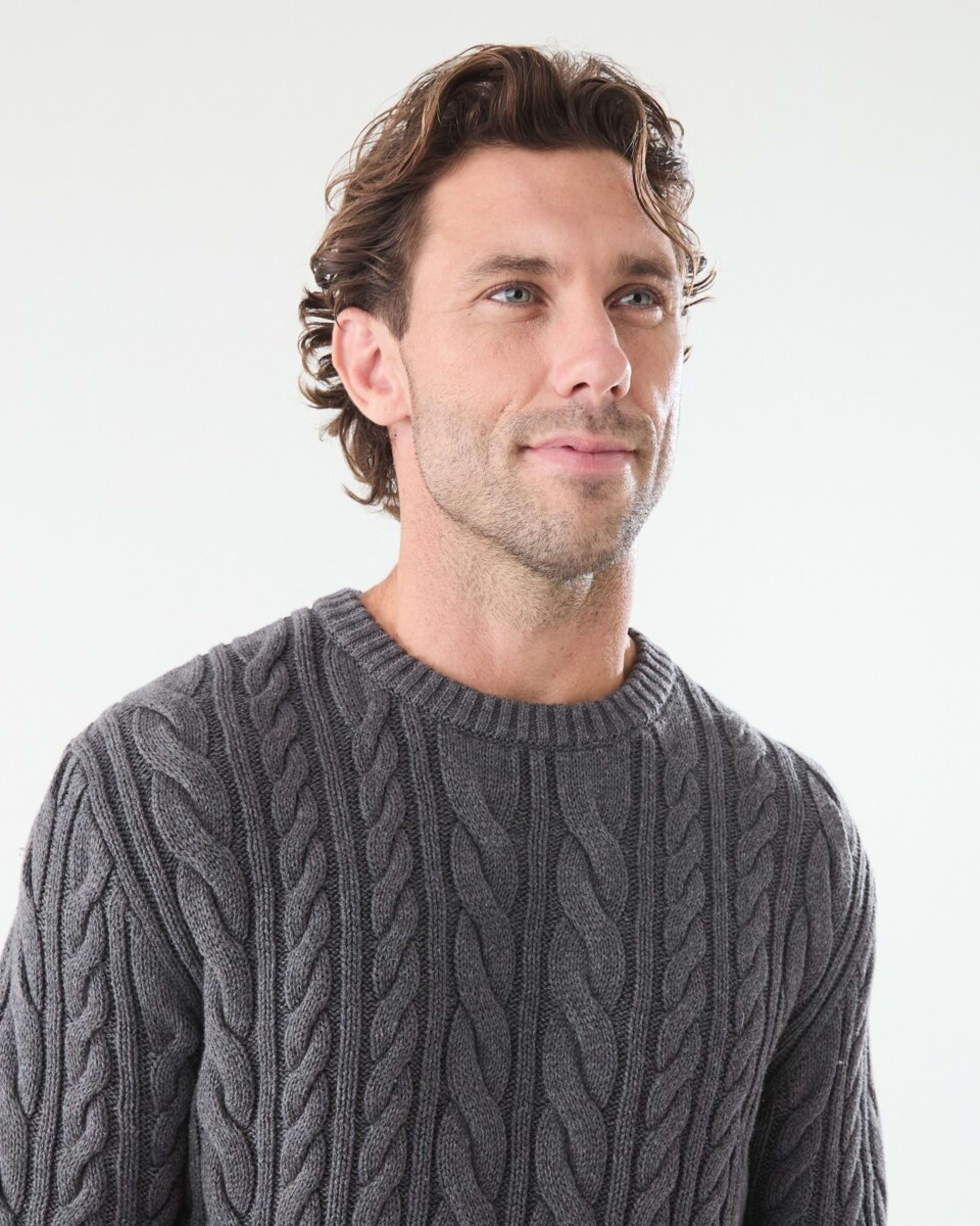 4 Cable Knit Jumper Charcoal Marle, 4 of 5