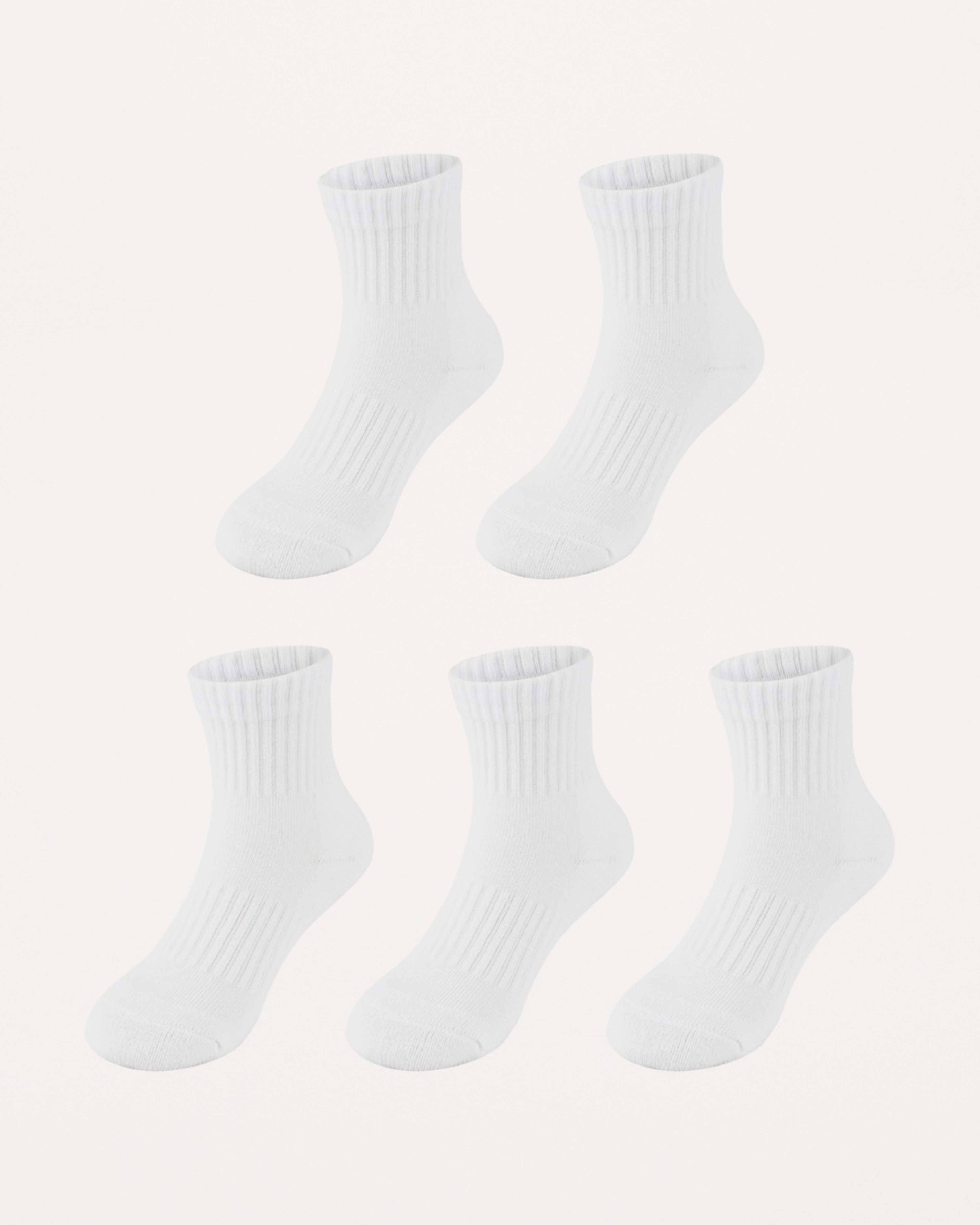 1 5 Pack Ultimate School Quarter Crew Socks WHITE, 1 of 3