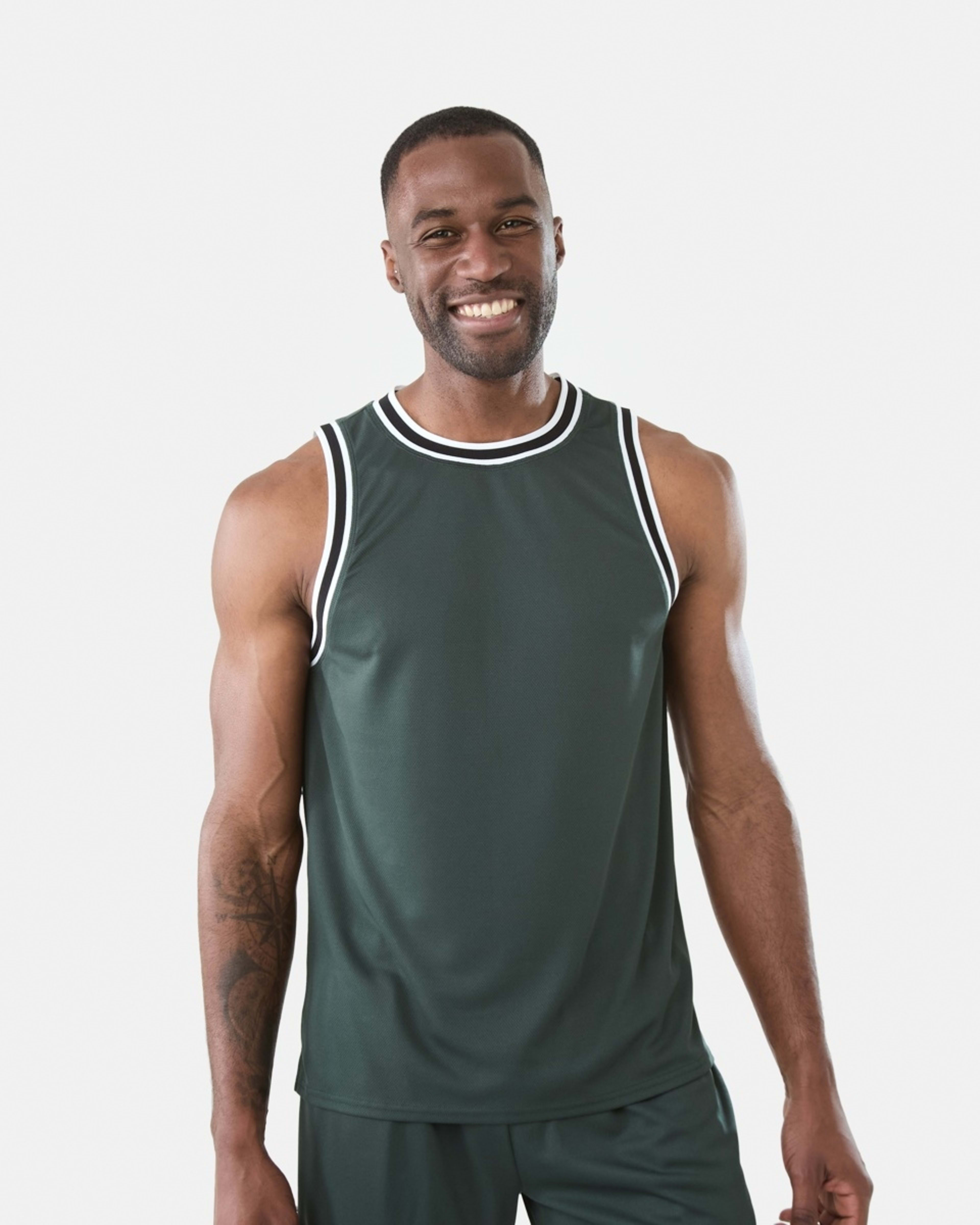 1 Active Mens Basketball Tank Hunt Green