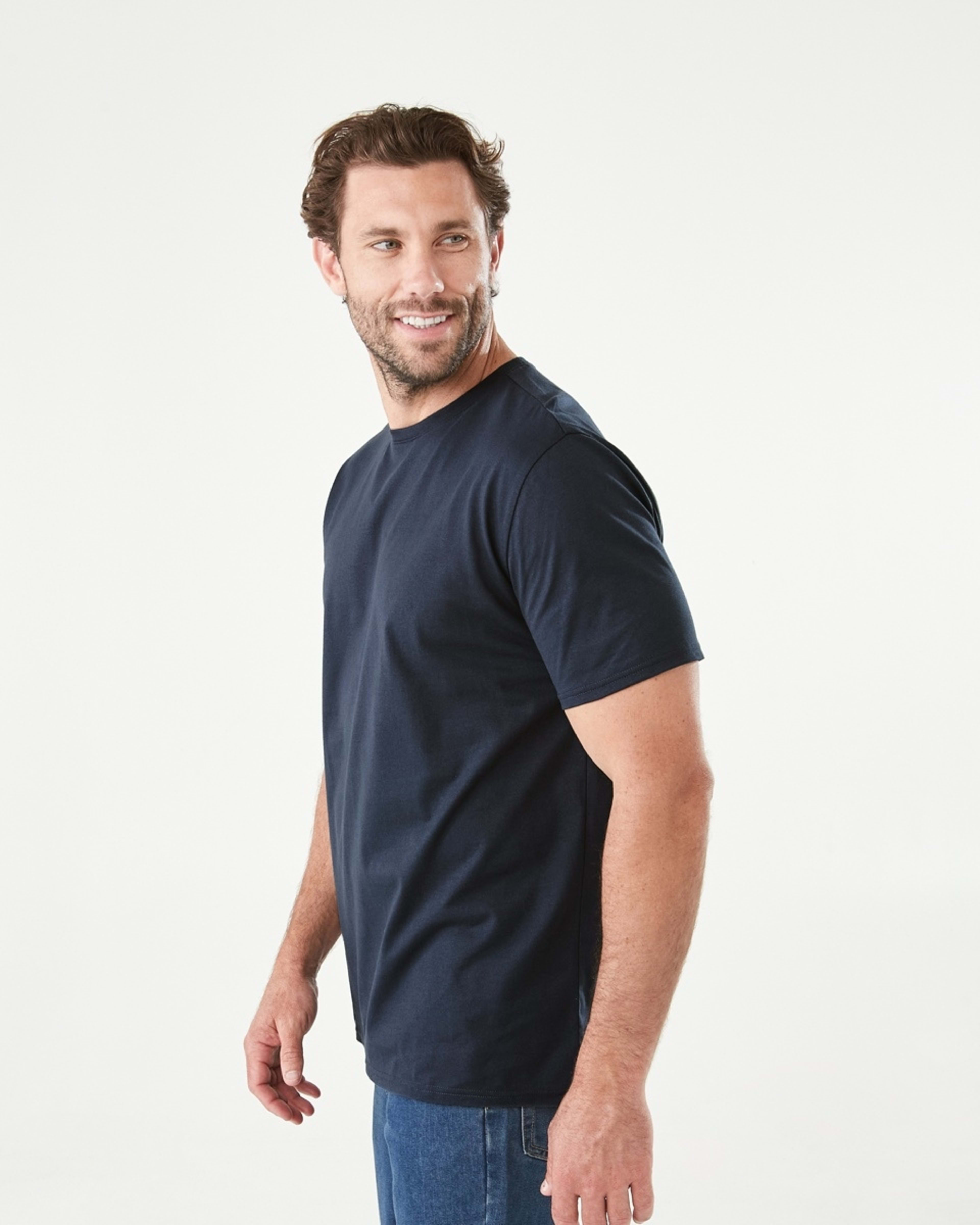 2 Plain Crew Neck T-shirt BLUE NIGHTS, 2 of 6