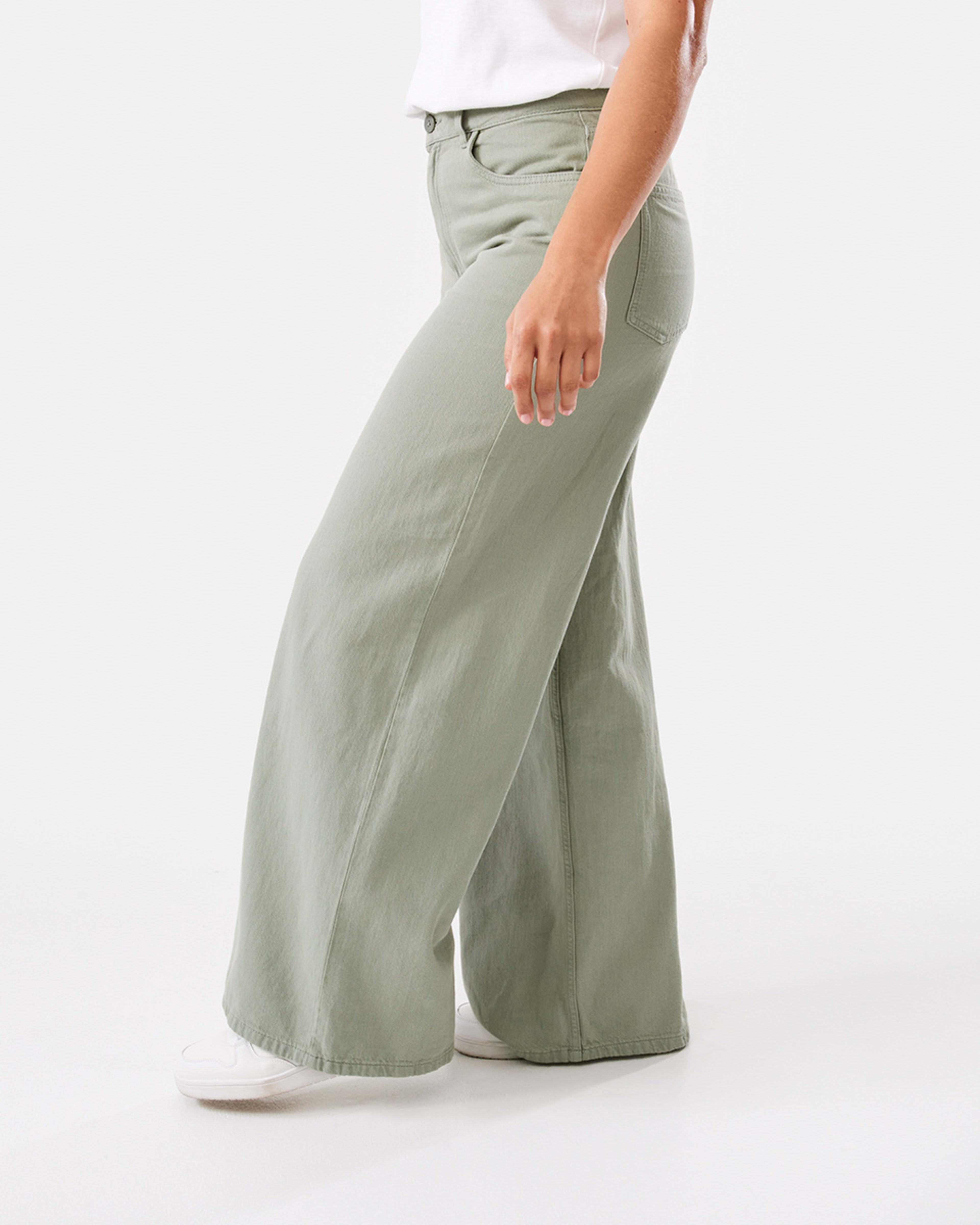 2 Lightweight Wide Leg Jeans Soft Khaki, 2 of 5