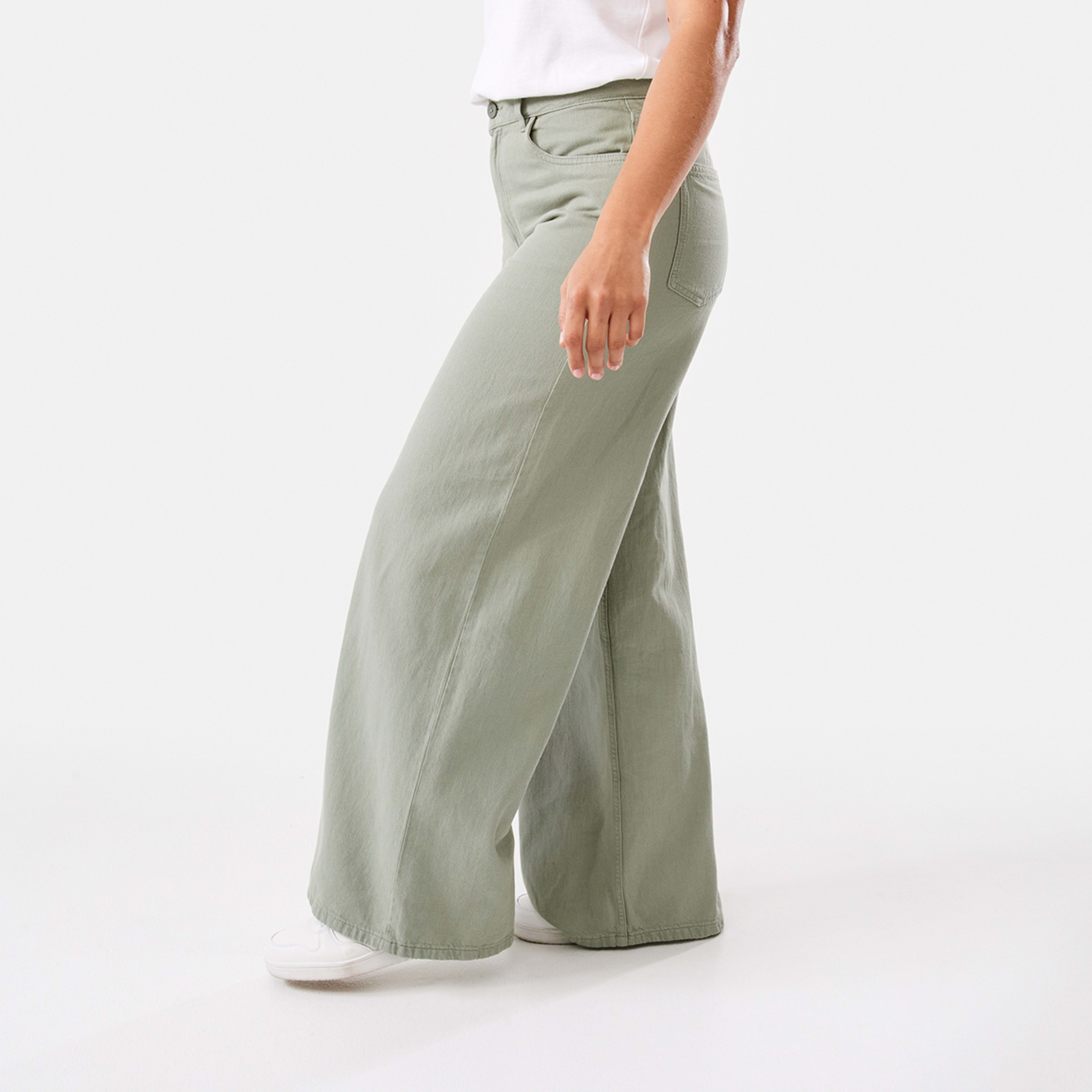 2 Lightweight Wide Leg Jeans Soft Khaki, 2 of 5