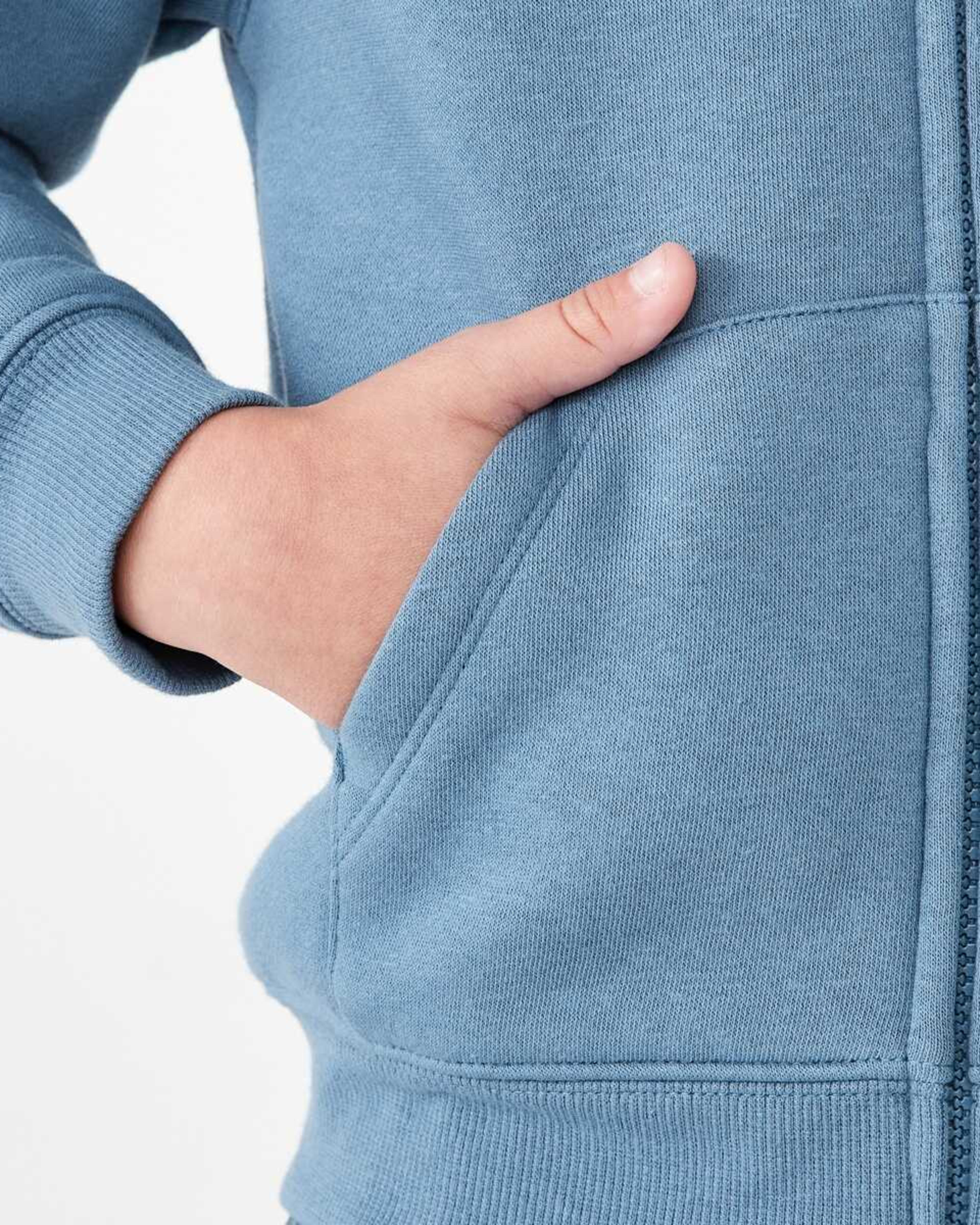 6 Plain Zip Through Hoodie Copen Blue, 6 of 10