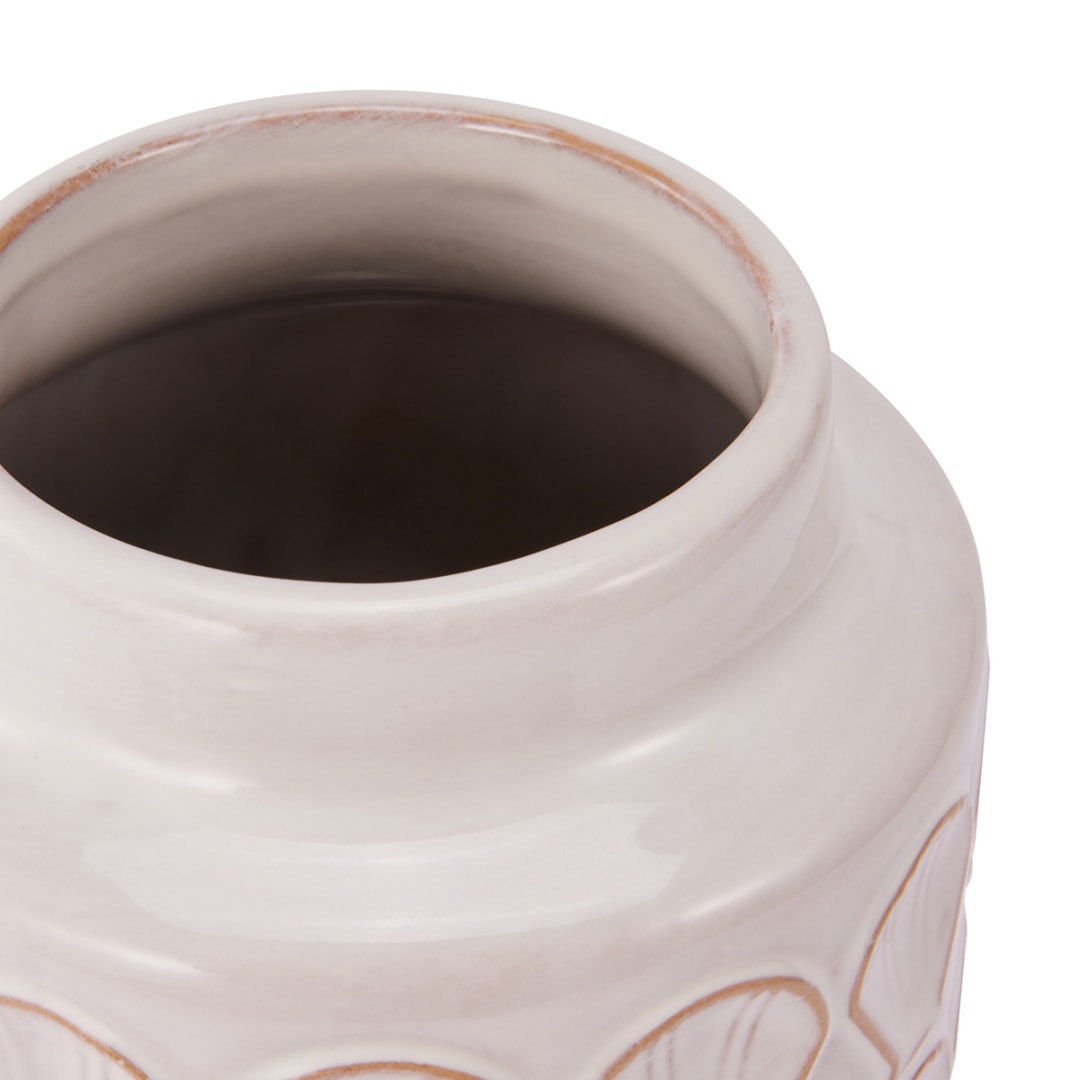 Ceramic Shell Embossed Vase Kmart