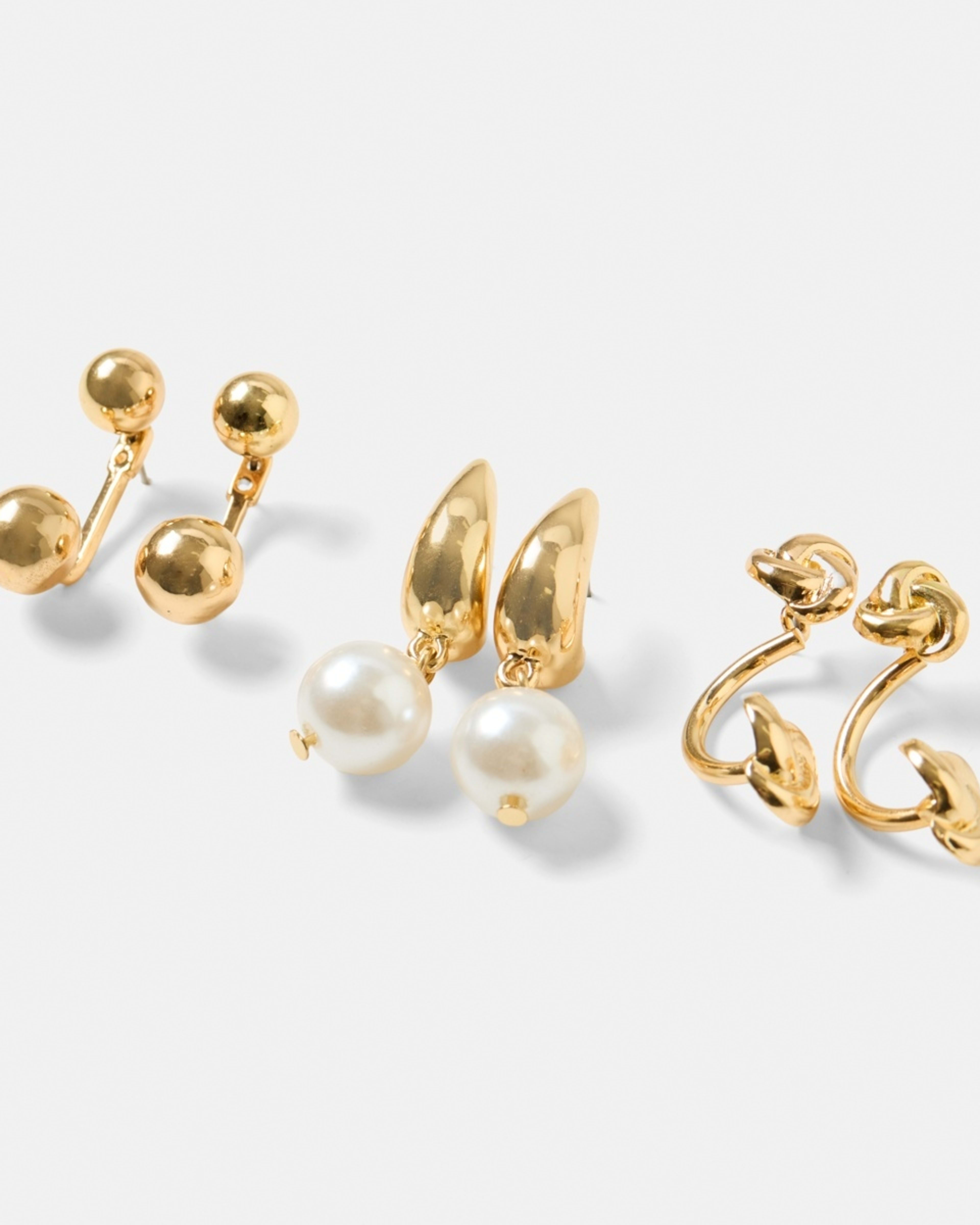 3 3 Pack Front and Back Earrings - Gold Tone Gold, 3 of 5