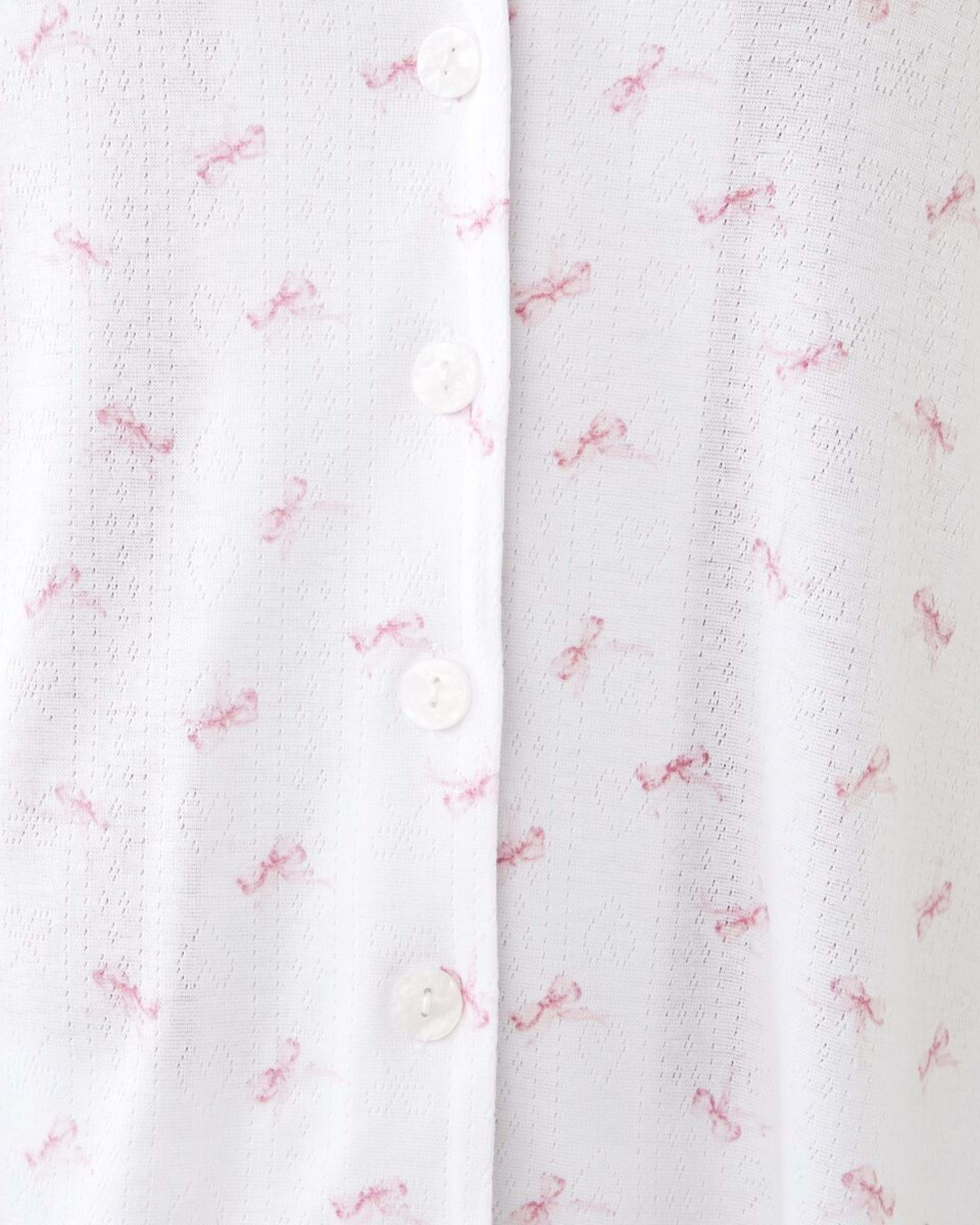 6 Pointelle Long Sleeve Top and Shorts Pyjama Set Pink Bows, 6 of 8