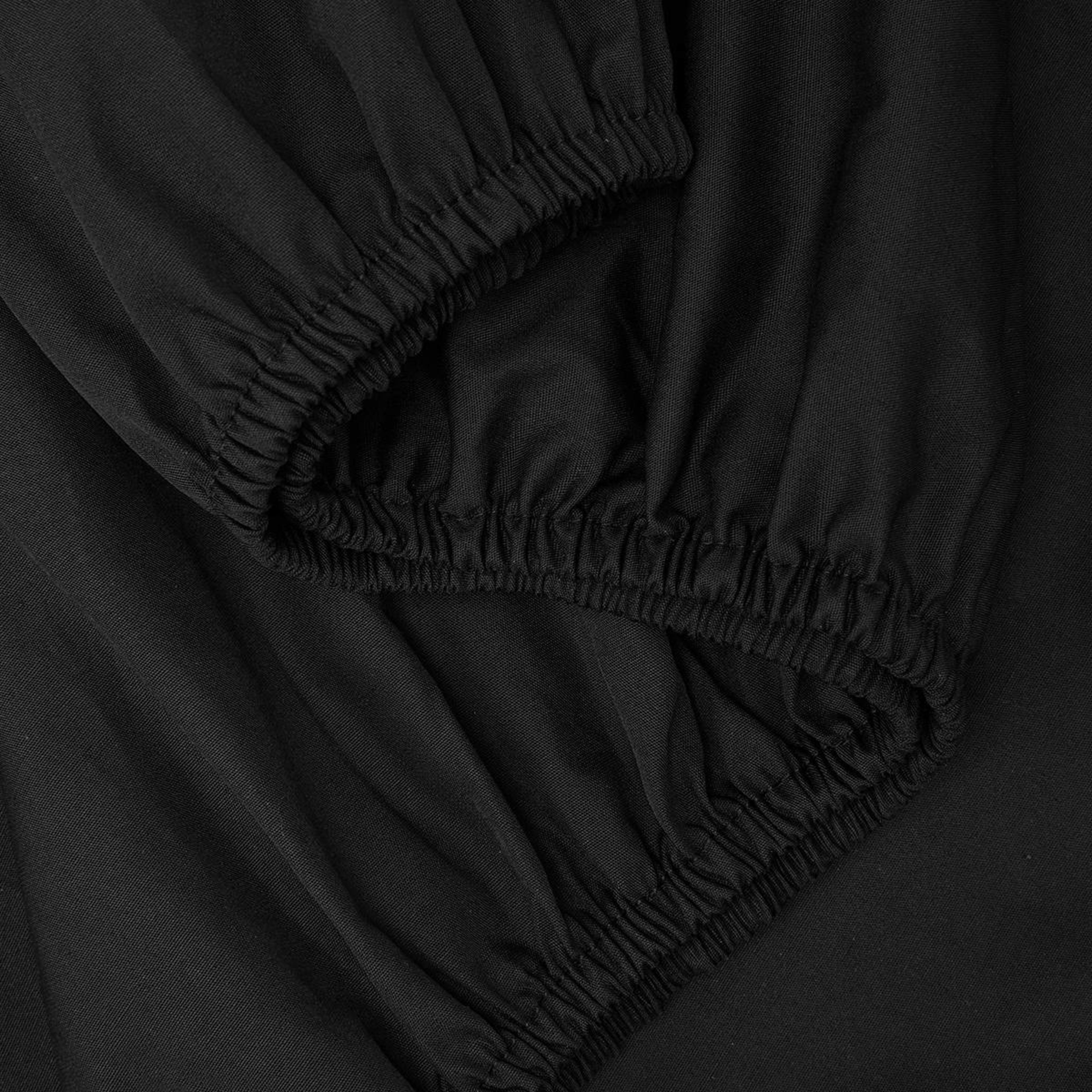 250 Thread Count Cotton Rich Fitted Sheet Single Bed, Black Kmart