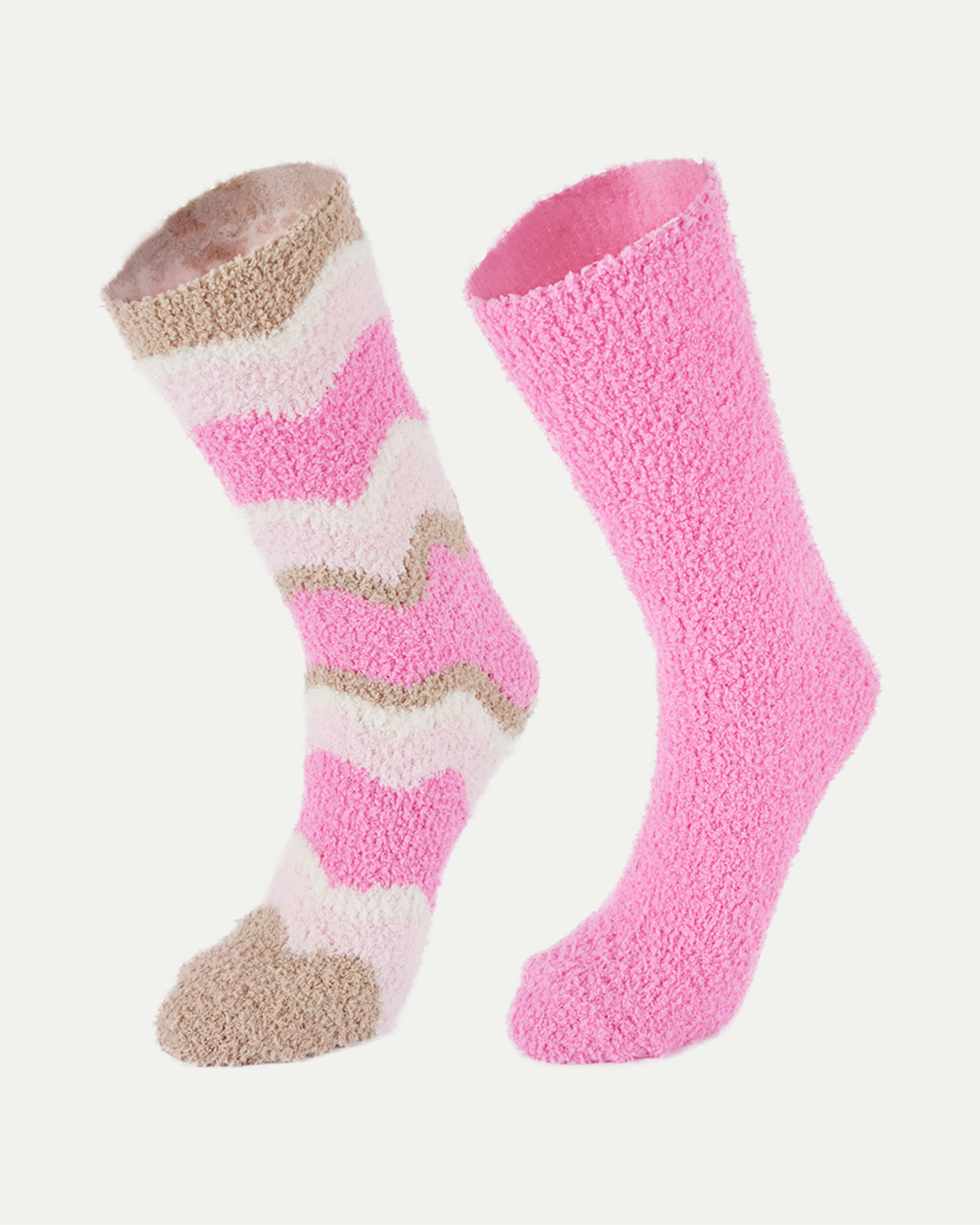 1 2 Pack Plush Homesocks Wavy