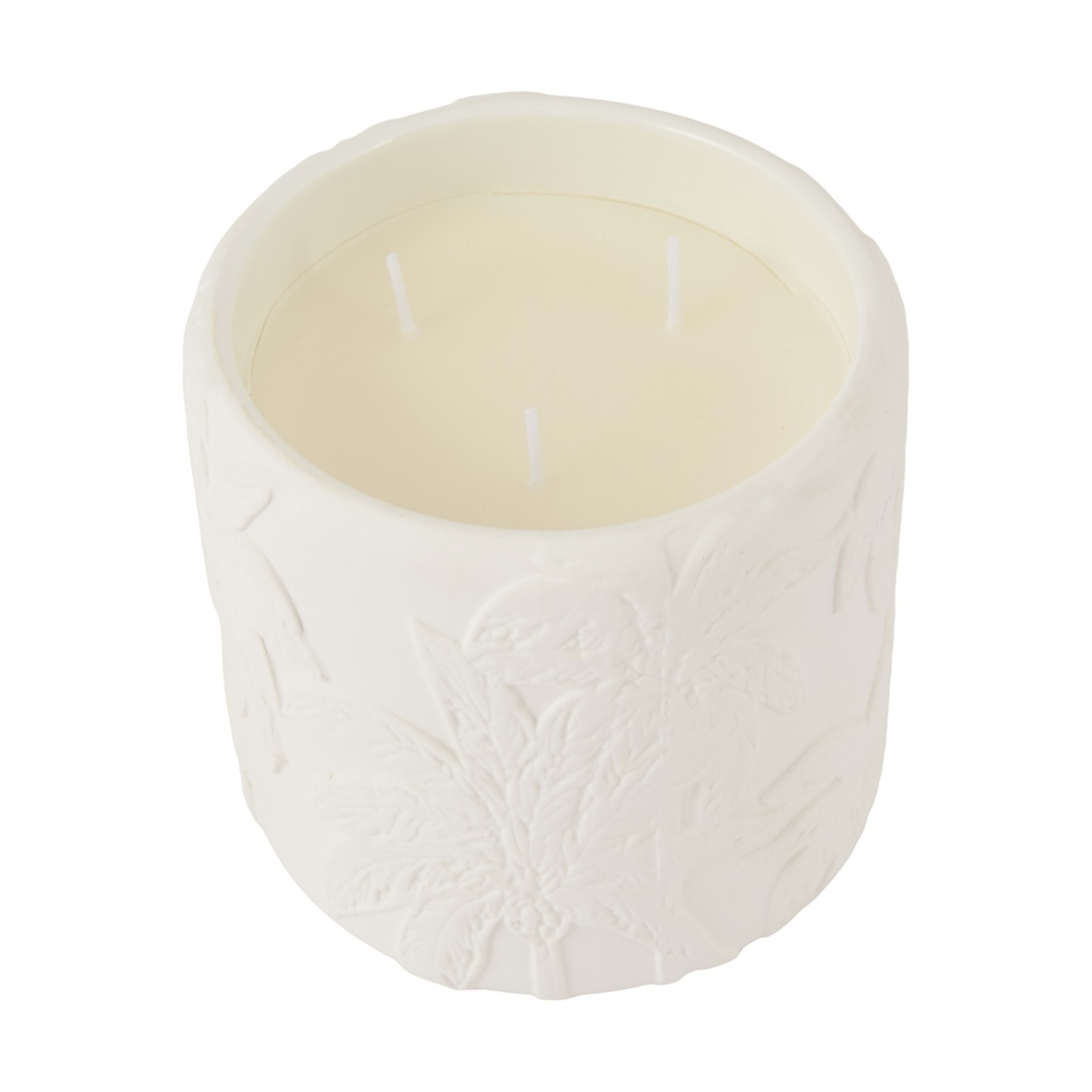 1 XL Palm Embossed Ceramic Candle