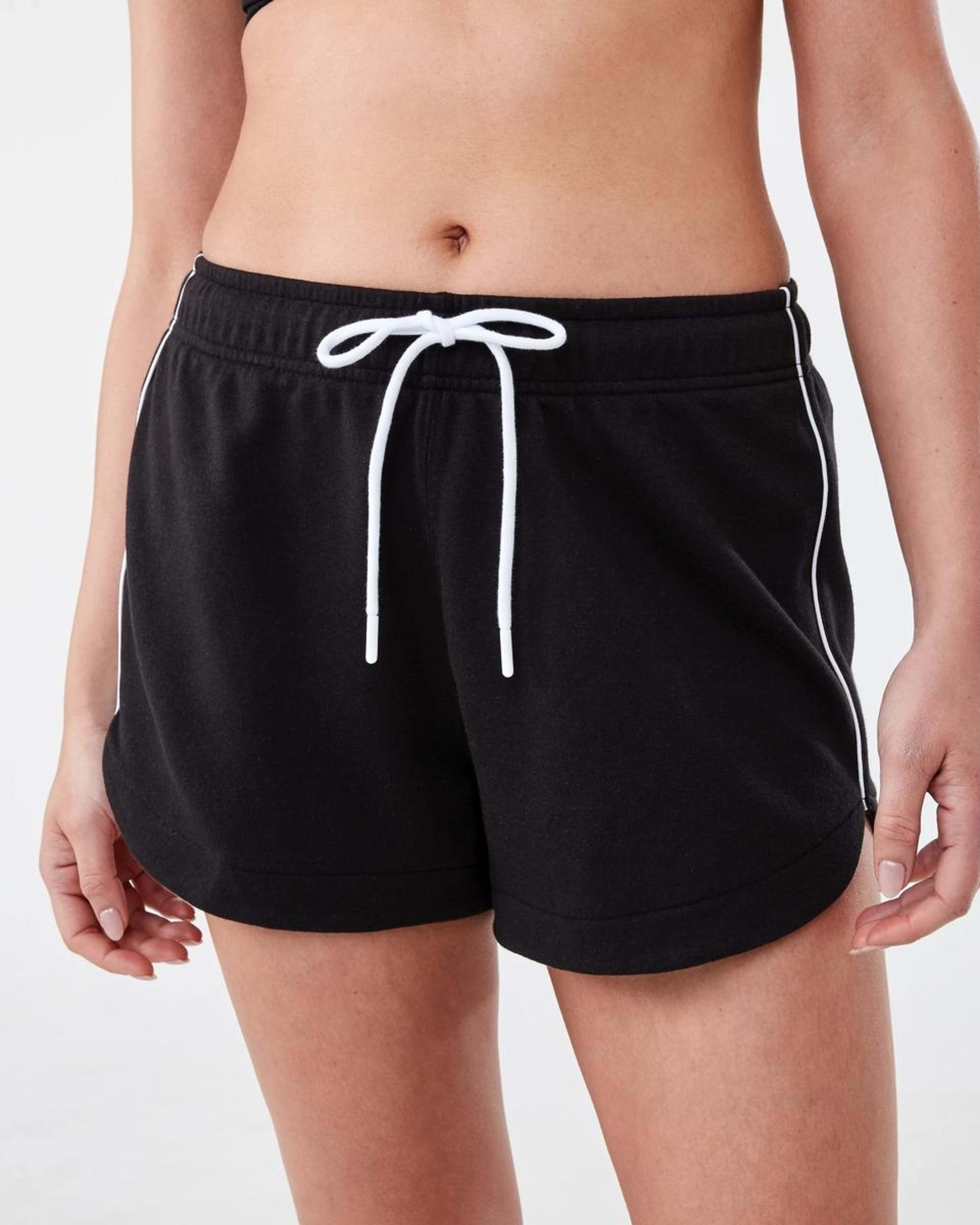 1 Active Womens Terry Sport Shorts Black, 1 of 6