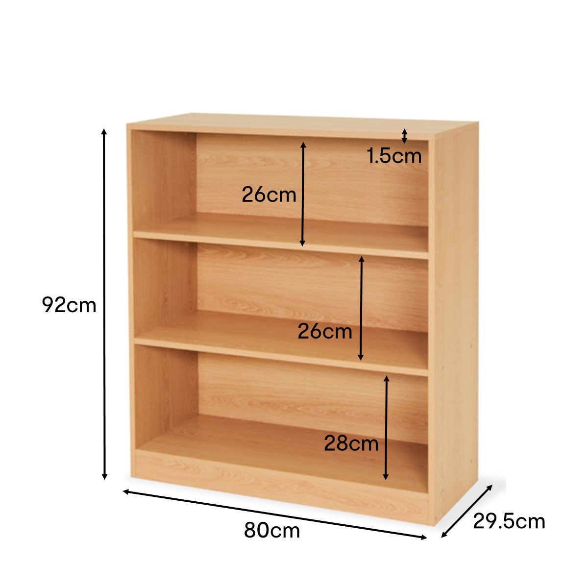 3 Tier Bookcase Oak Kmart NZ