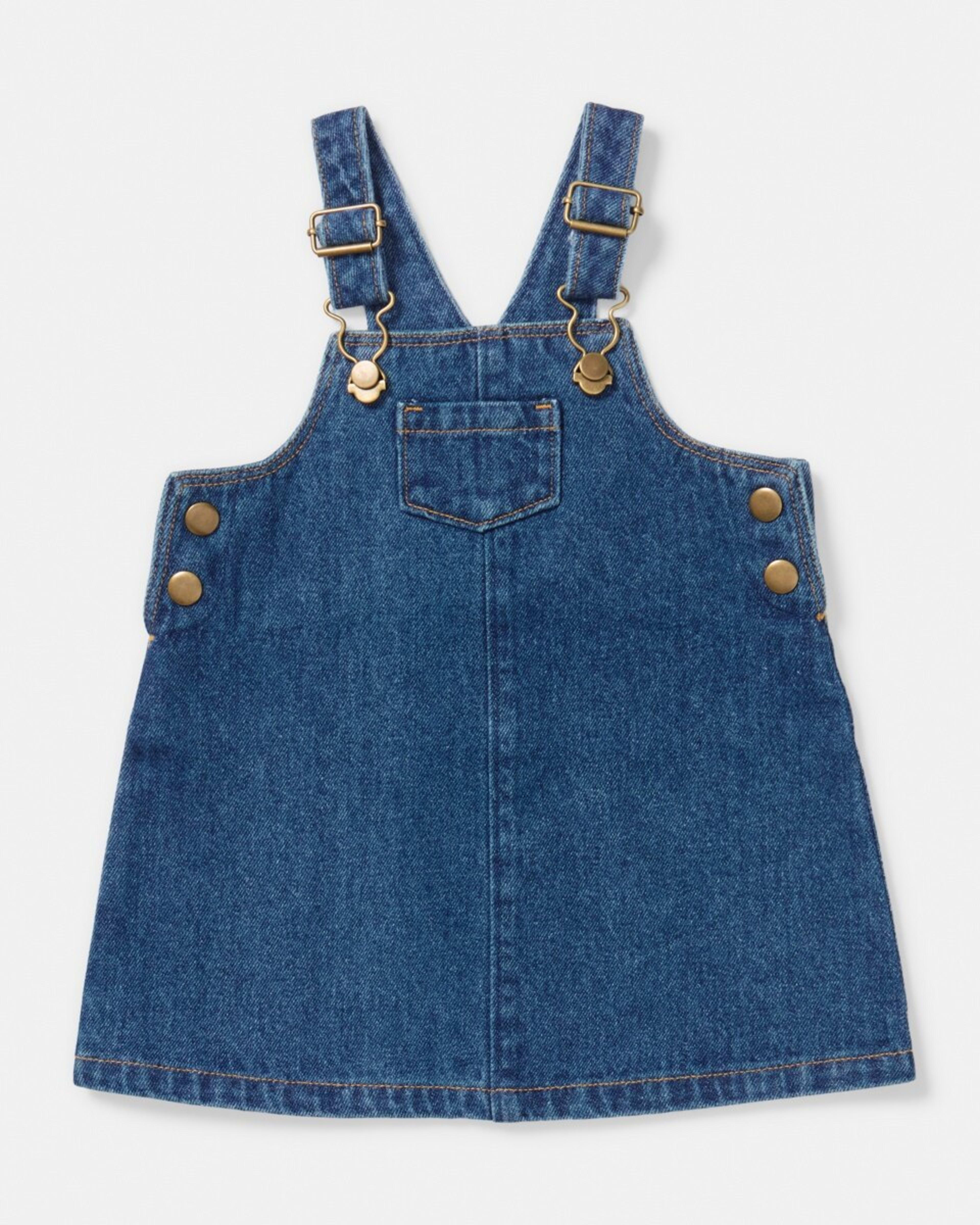 1 Pinafore Dress Mid Denim, 1 of 3