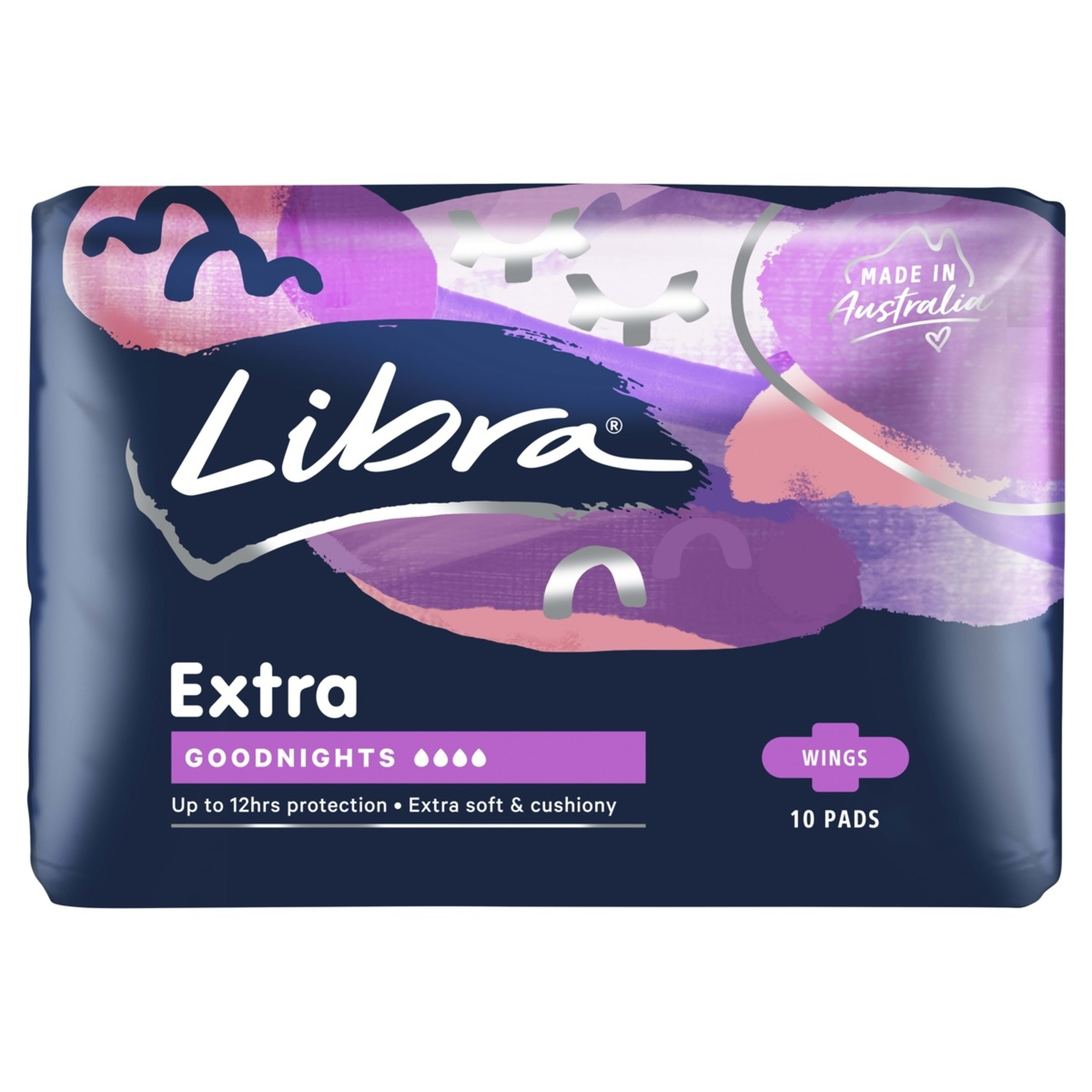 1 Libra 10 Pack Extra Goodnights Pads, 1 of 2