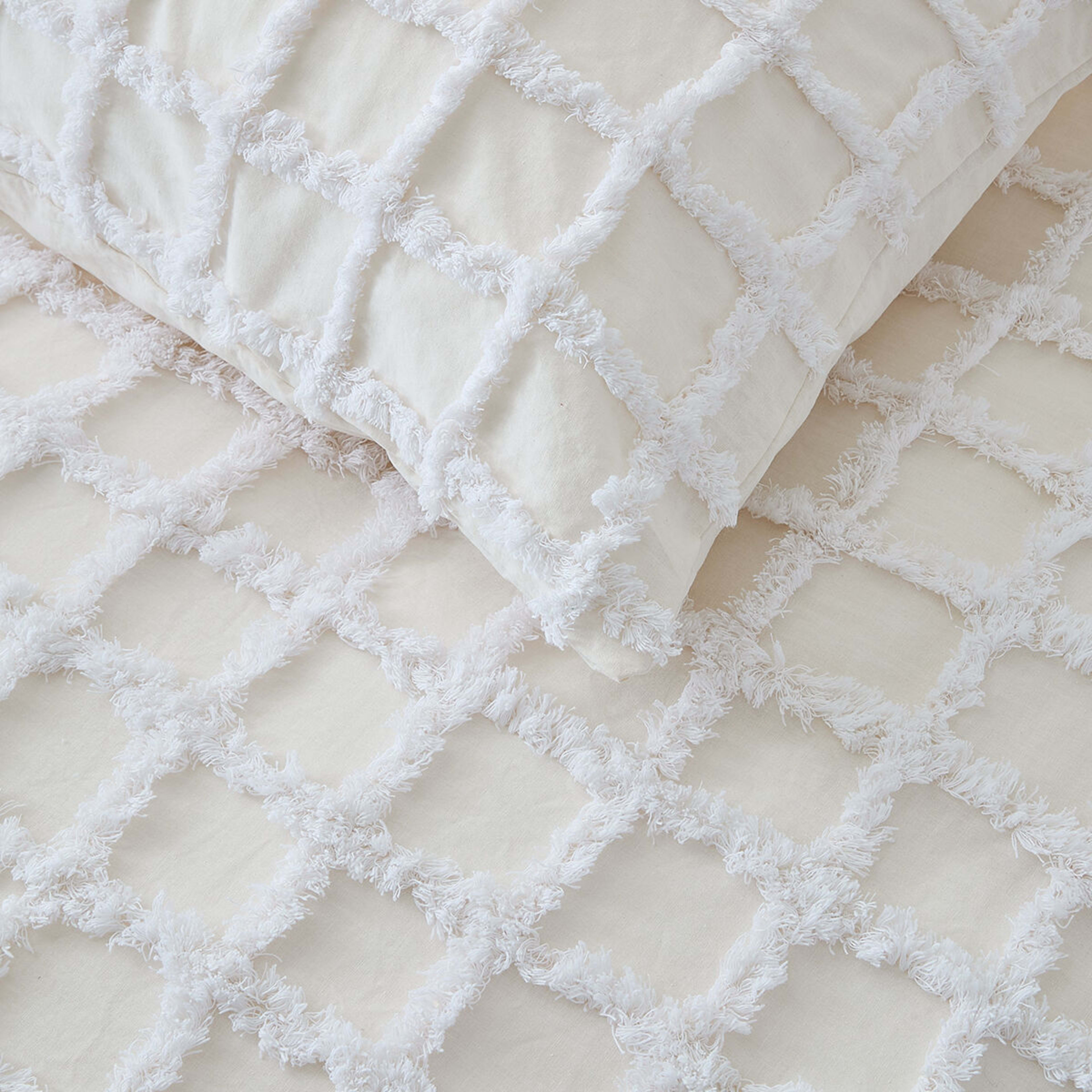 4 Ari Cotton Quilt Cover Set - Double Bed, White, 4 of 6