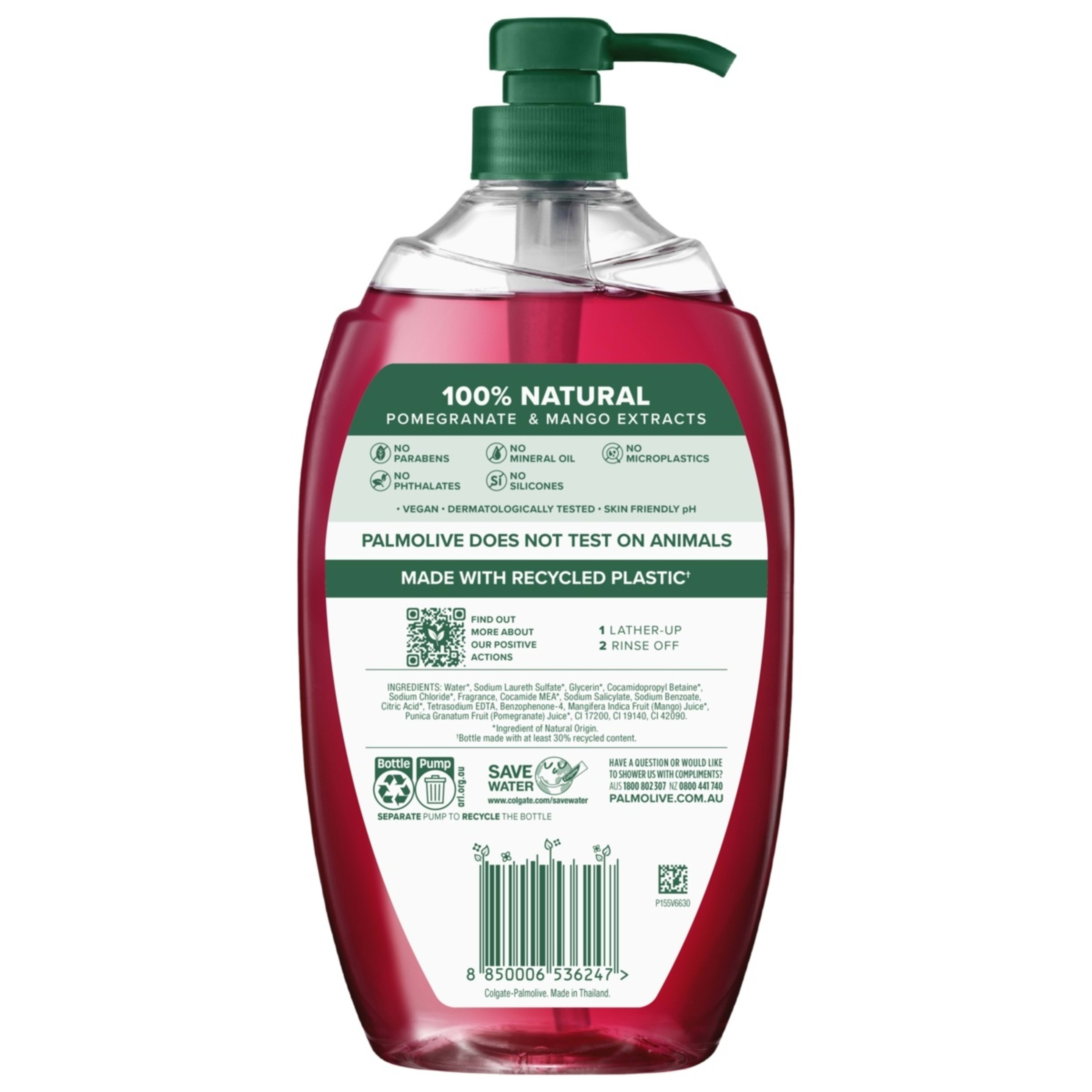 2 Palmolive Naturals Body Wash 1L - Pomegranate & Mango, 2 of 8