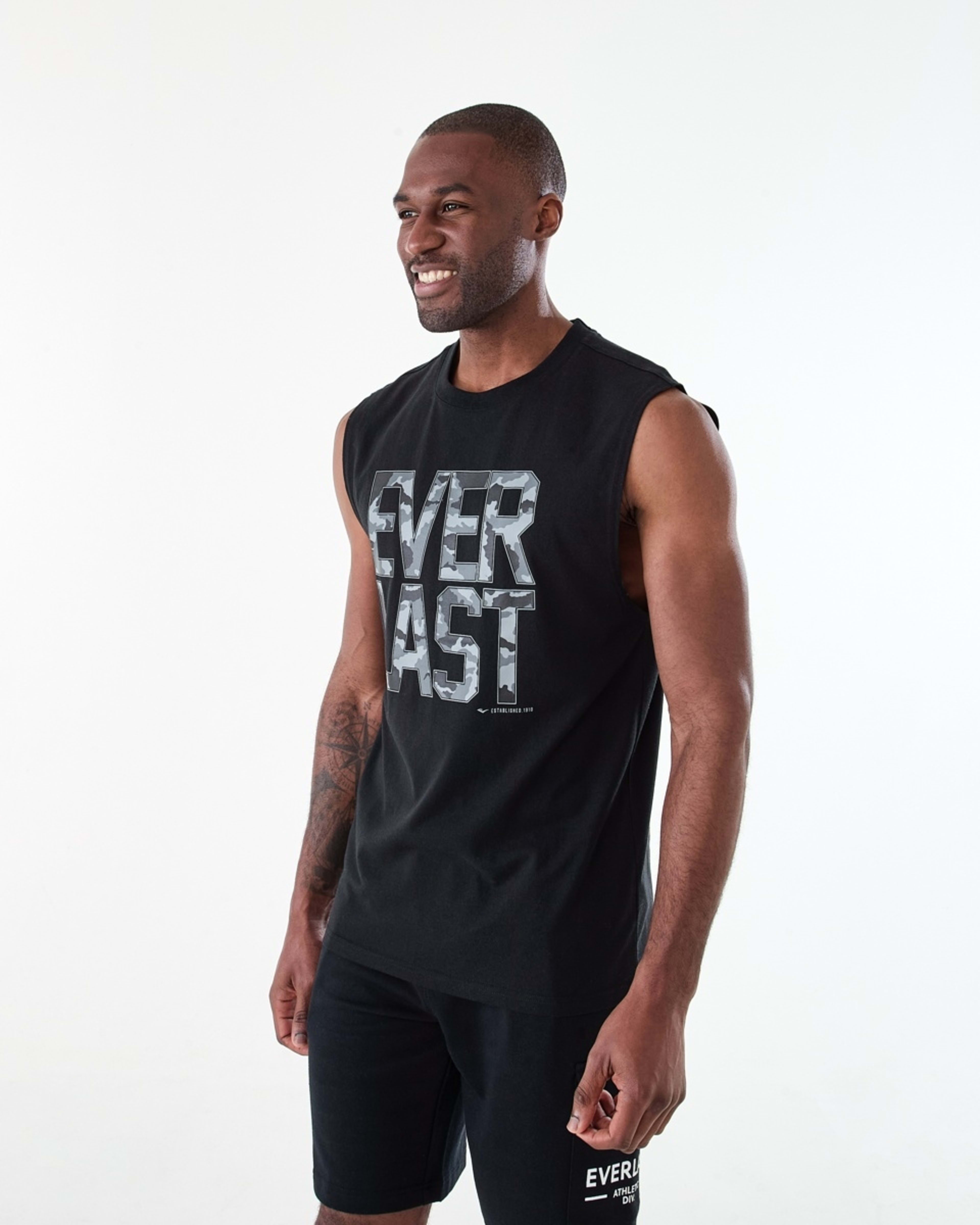 2 Everlast Mens Camo Print Muscle EVERLAST BLACK, 2 of 7