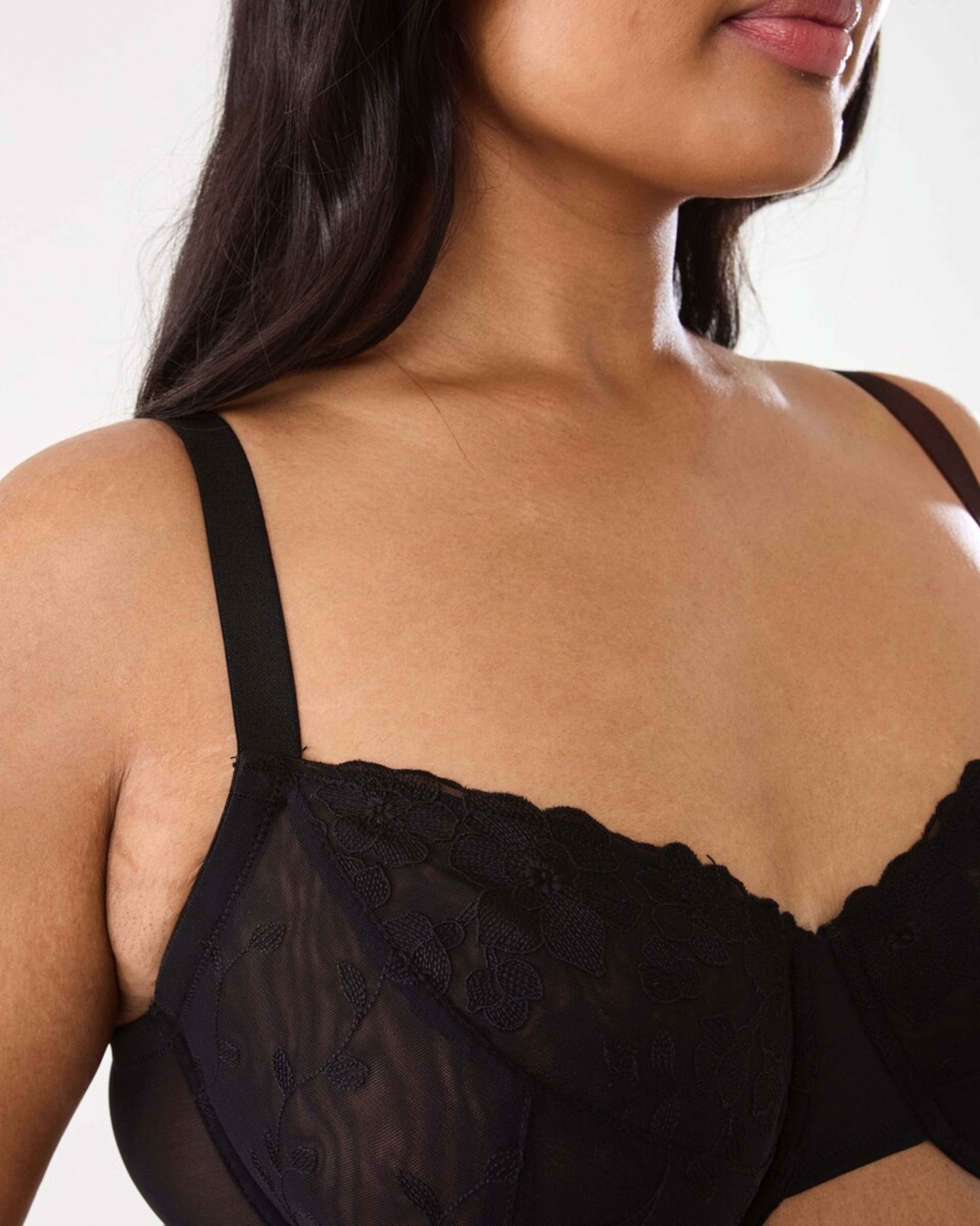 5 Full Figure Soft Cup Mesh Underwire Bra BLACK, 5 of 5