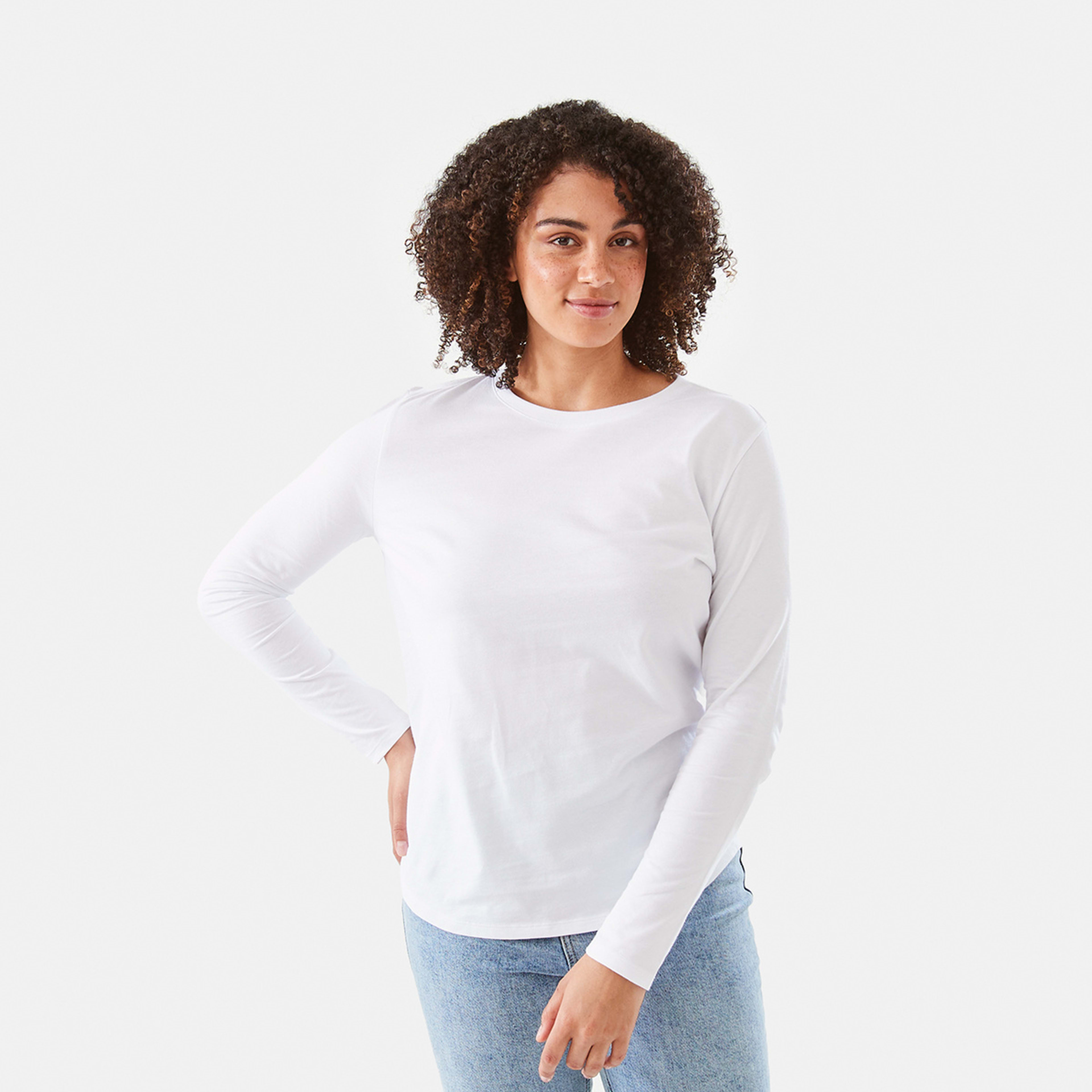 1 Long Sleeve Cotton T-shirt White, 1 of 6