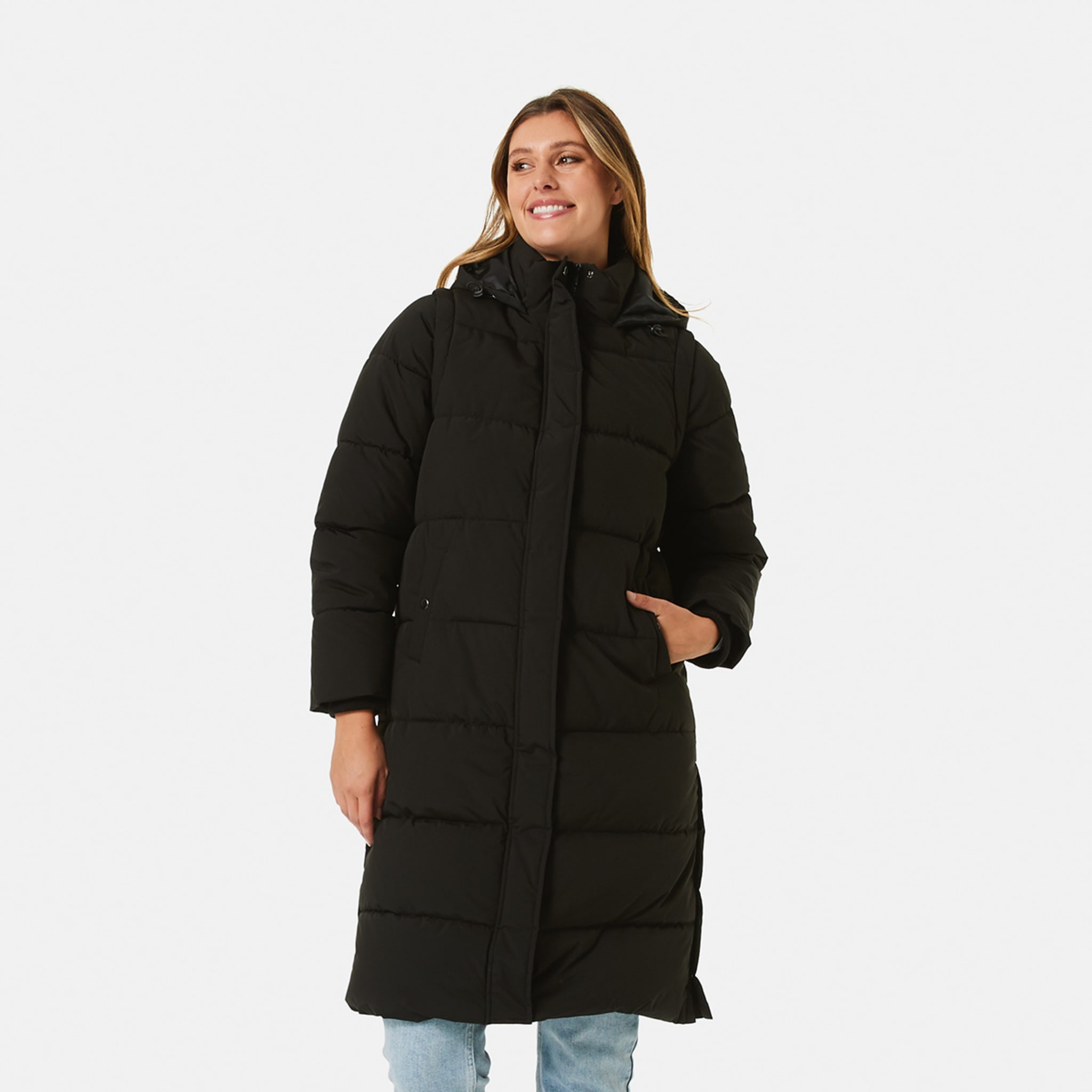 Hybrid Longline Puffer Jacket - Kmart