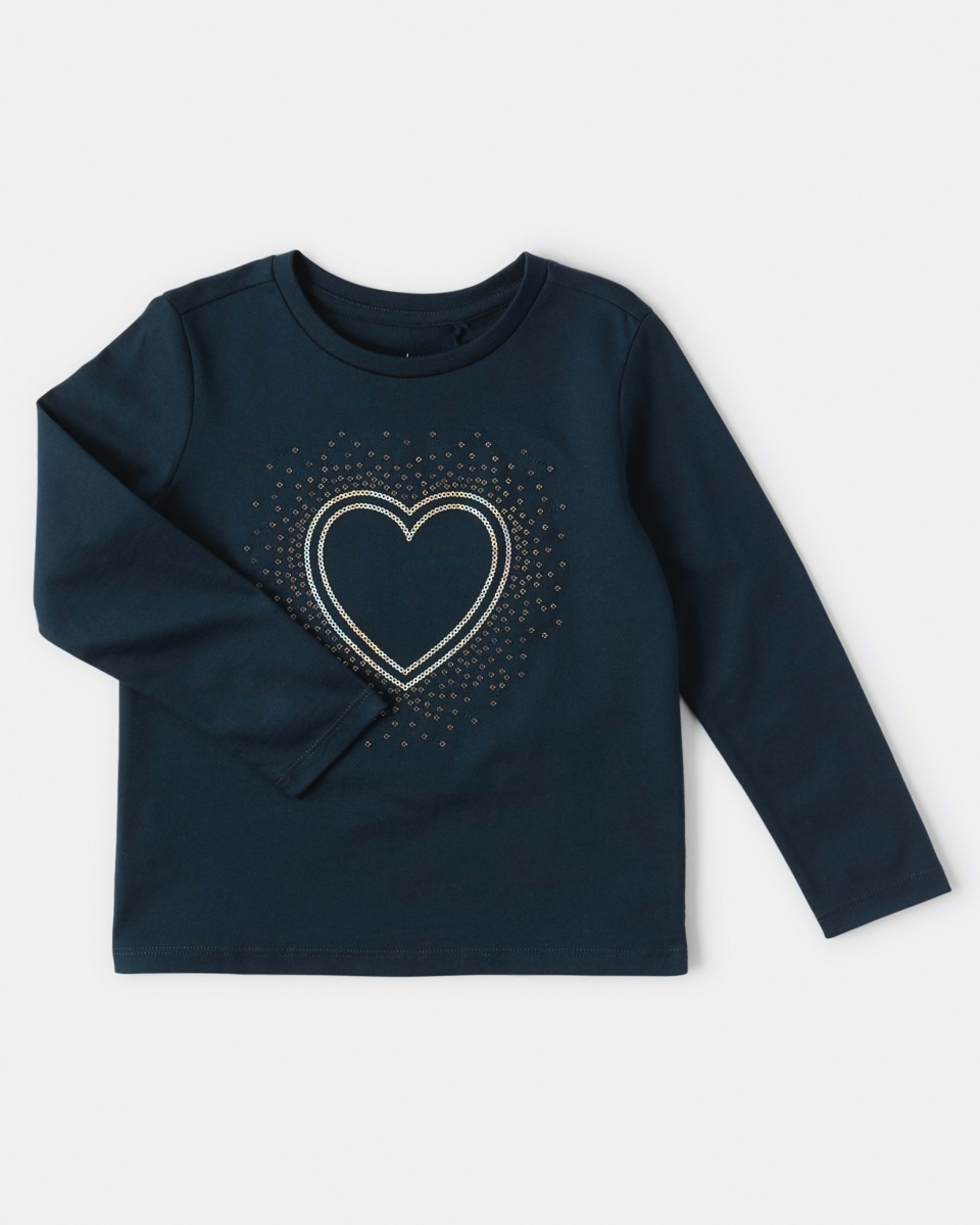 7 Sequin T-shirt Magical Sequin Heart Dress Blue, 7 of 8