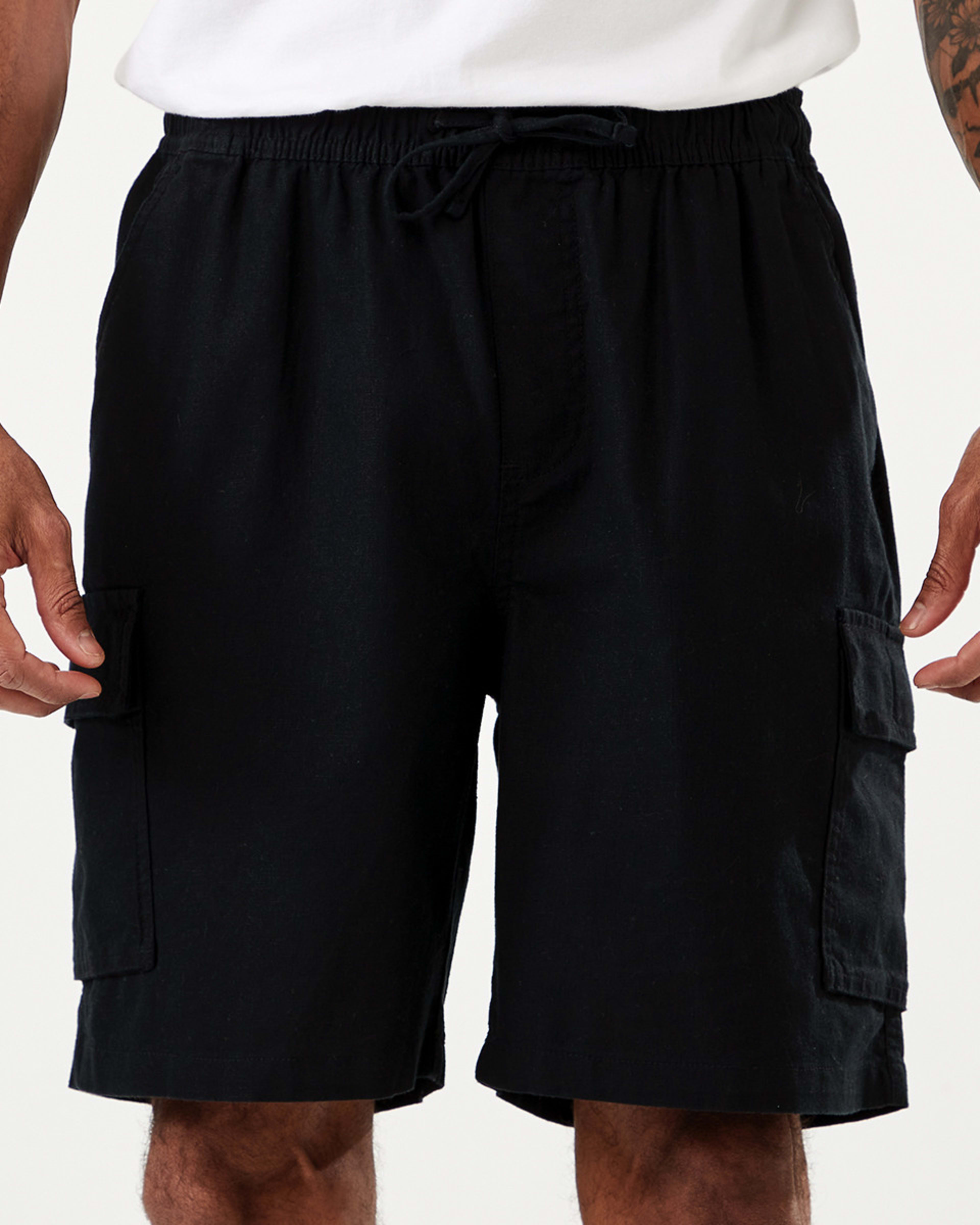 Linen Blend Cargo Shorts Kmart