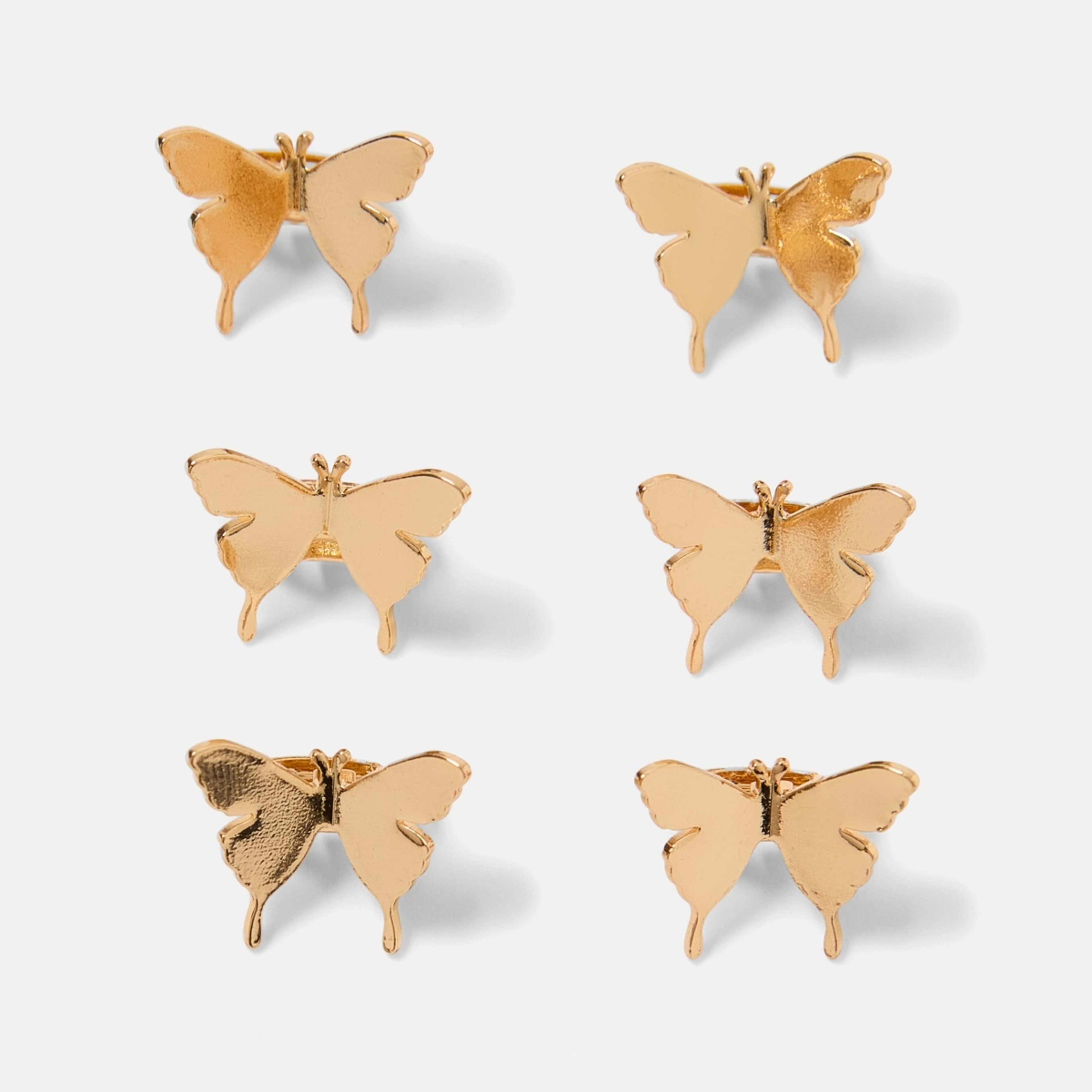 1 6 Pack Gold Tone Mini Butterfly Hair Clips